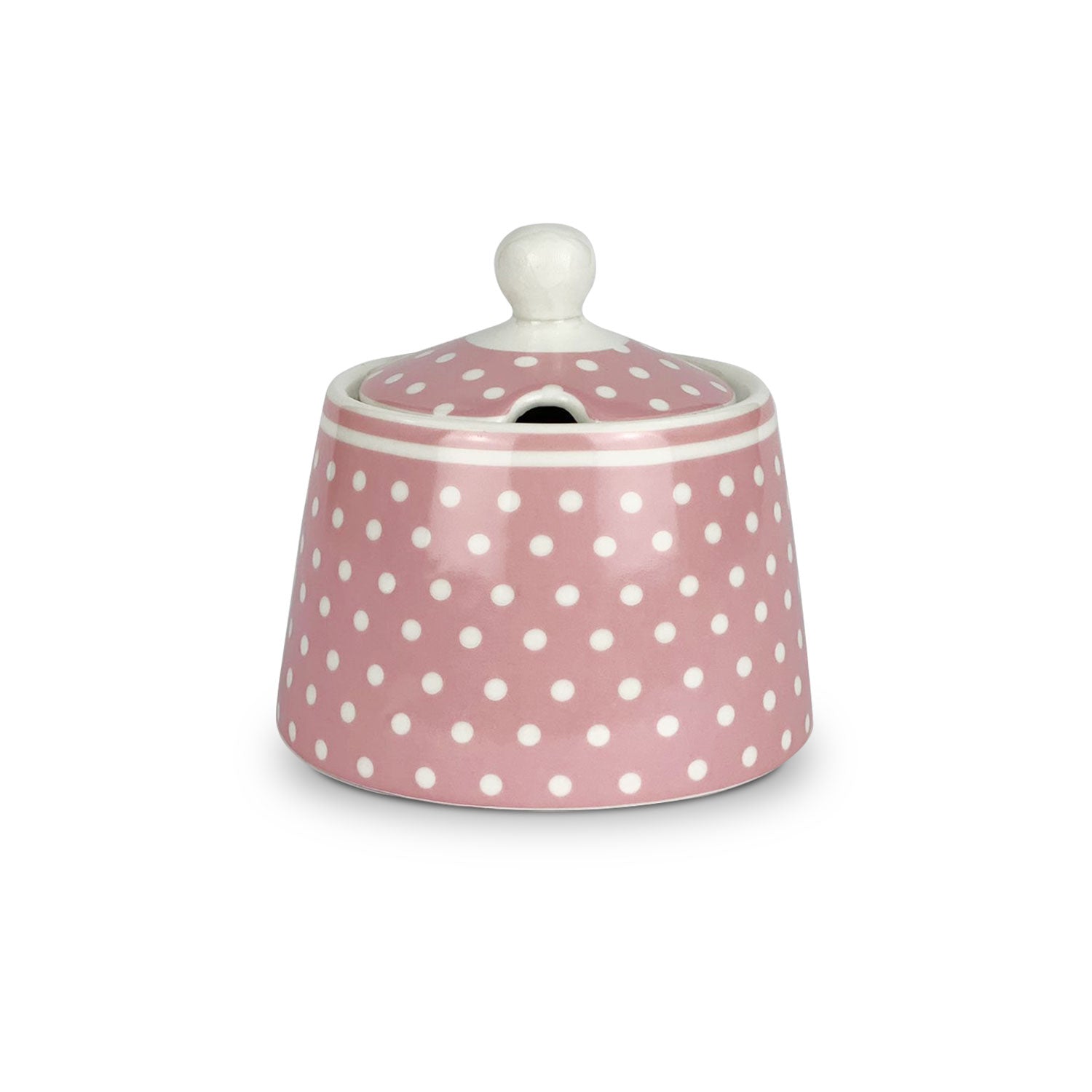 Zuccheriera in porcellana Isabelle Rose a pois Shabby chic rotonda 5067