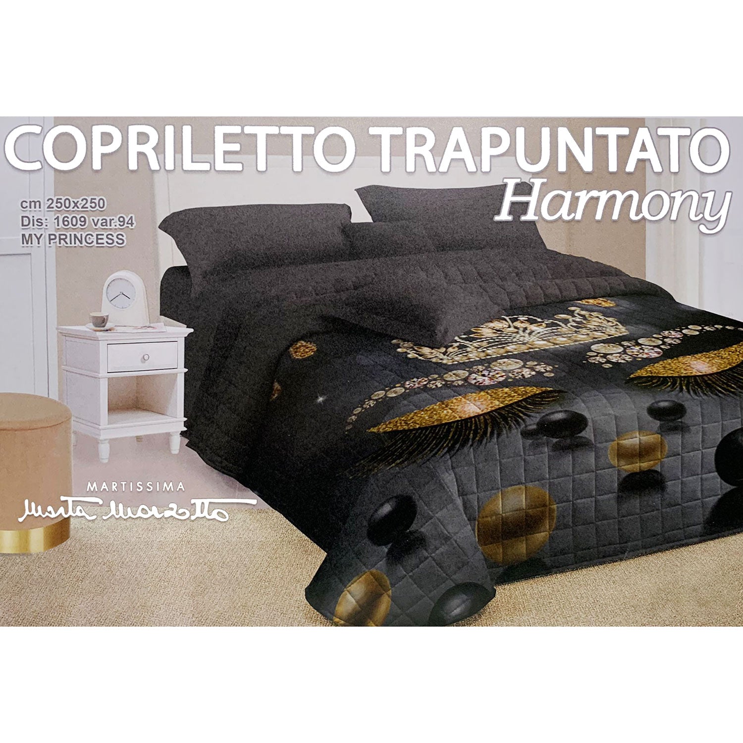Trapuntino primaverile letto matrimoniale Marta Marzotto occhi glitter 5178