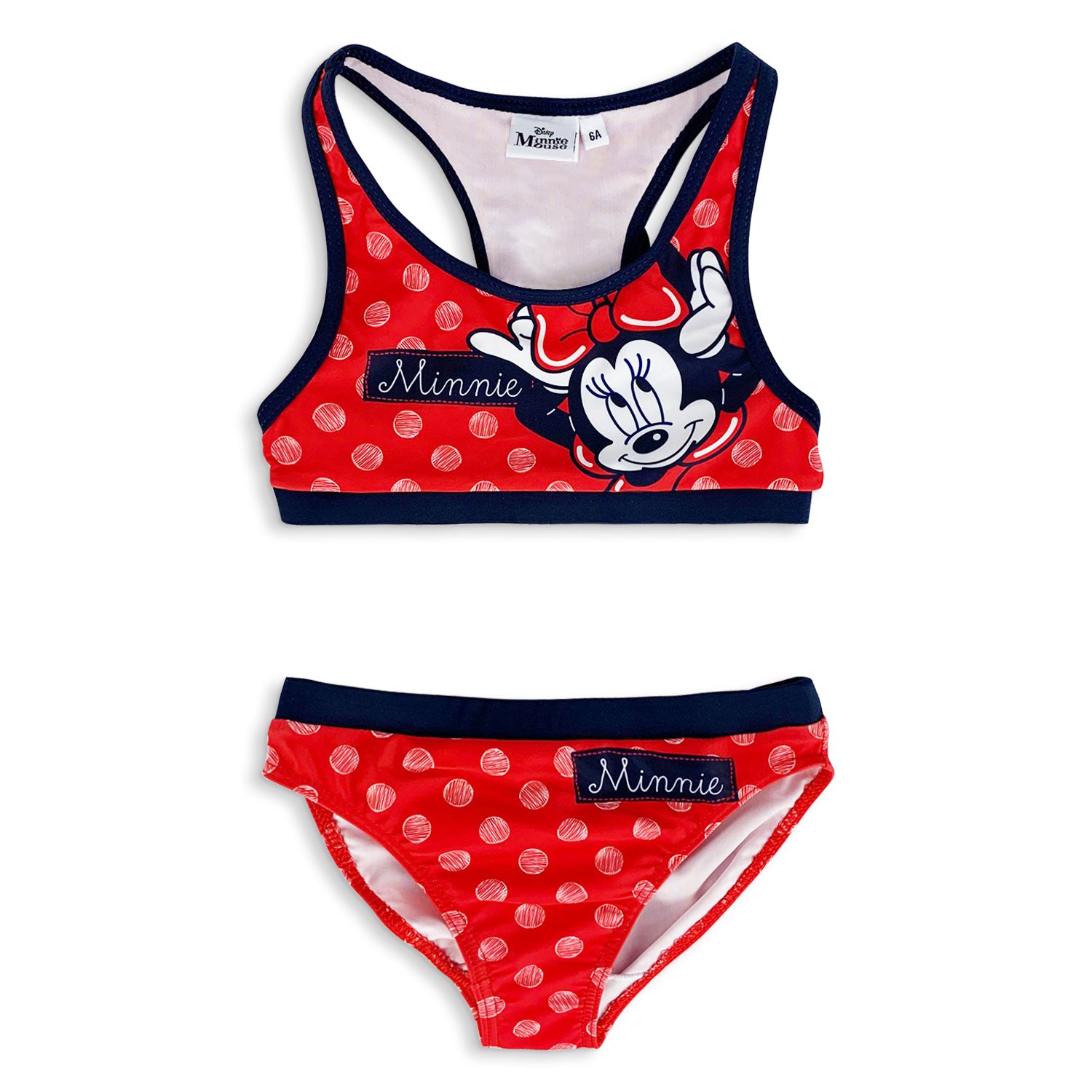 Costume da mare Disney Minnie Mouse 2 pezzi bambina slip piscina 5182