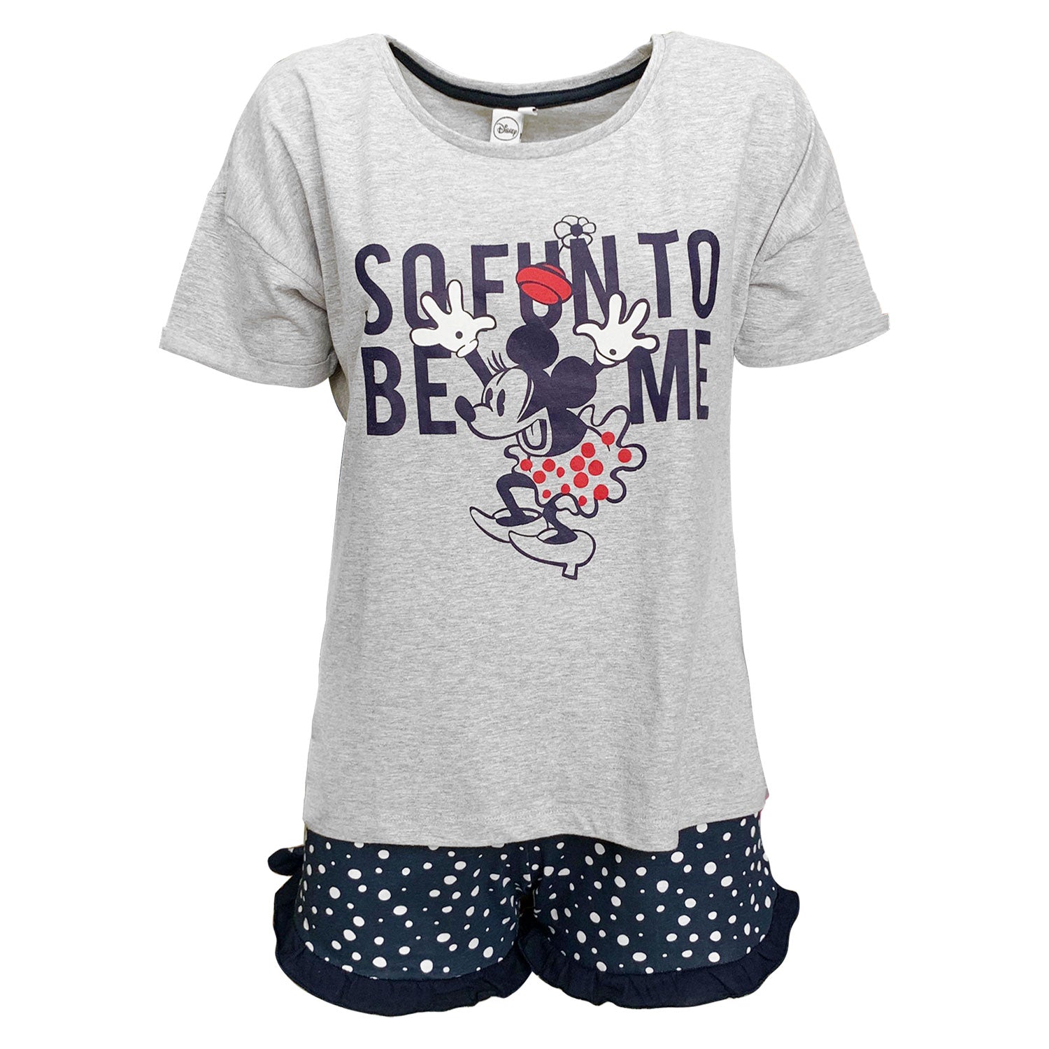 Pigiama corto donna Disney Minnie Mouse t-shirt e pantaloncino in cotone 5186