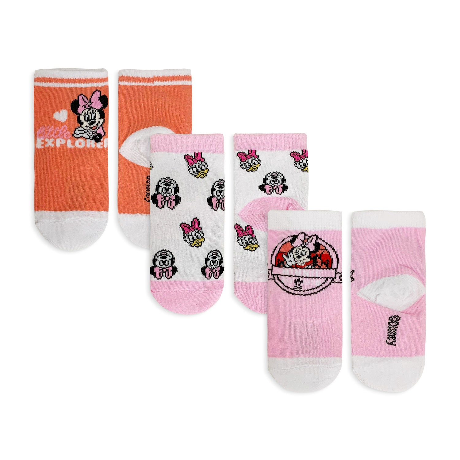 Calzini corti Disney Minnie Mouse 3 paia per neonato bimba in filato cotone 5196