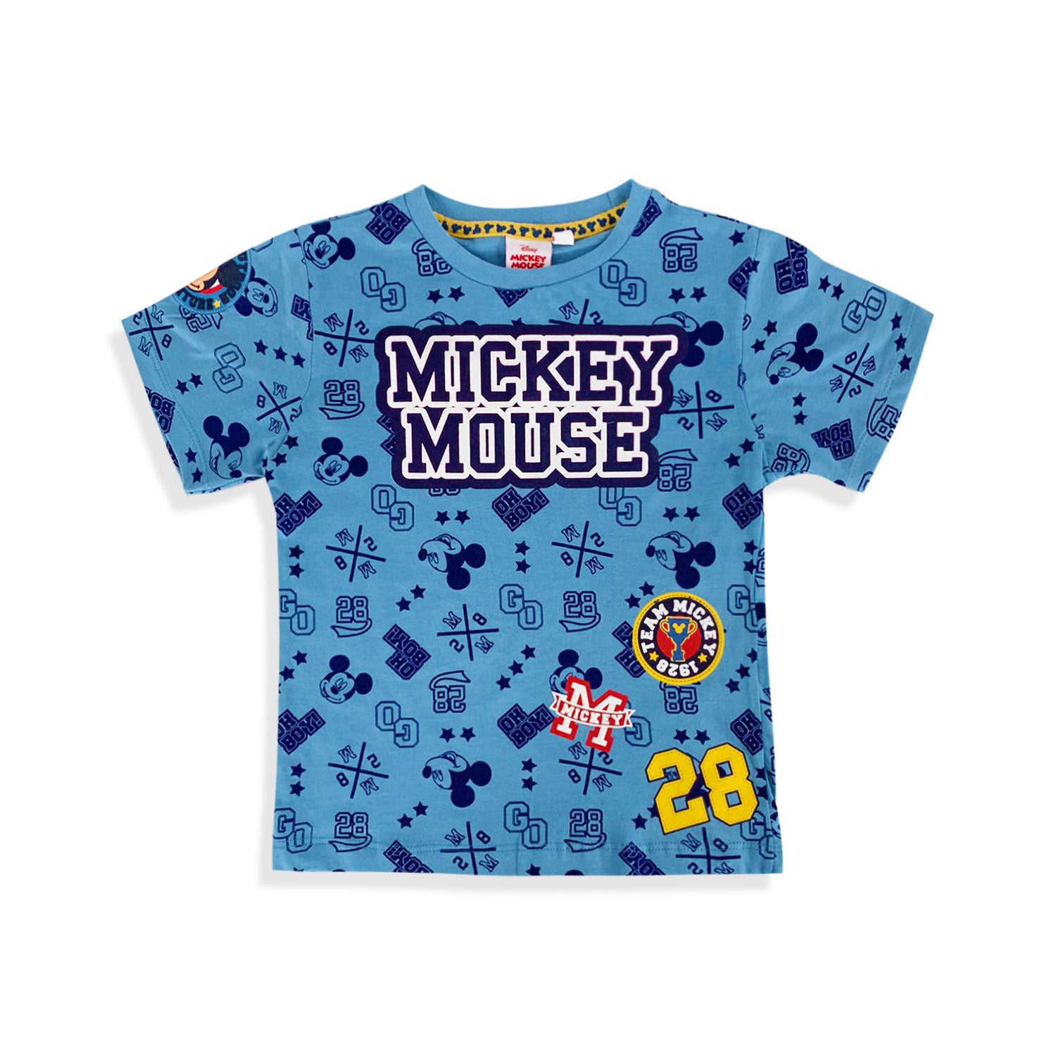 Maglia Disney Mickey Mouse t-shirt mezze maniche in cotone stampata bambino 5201