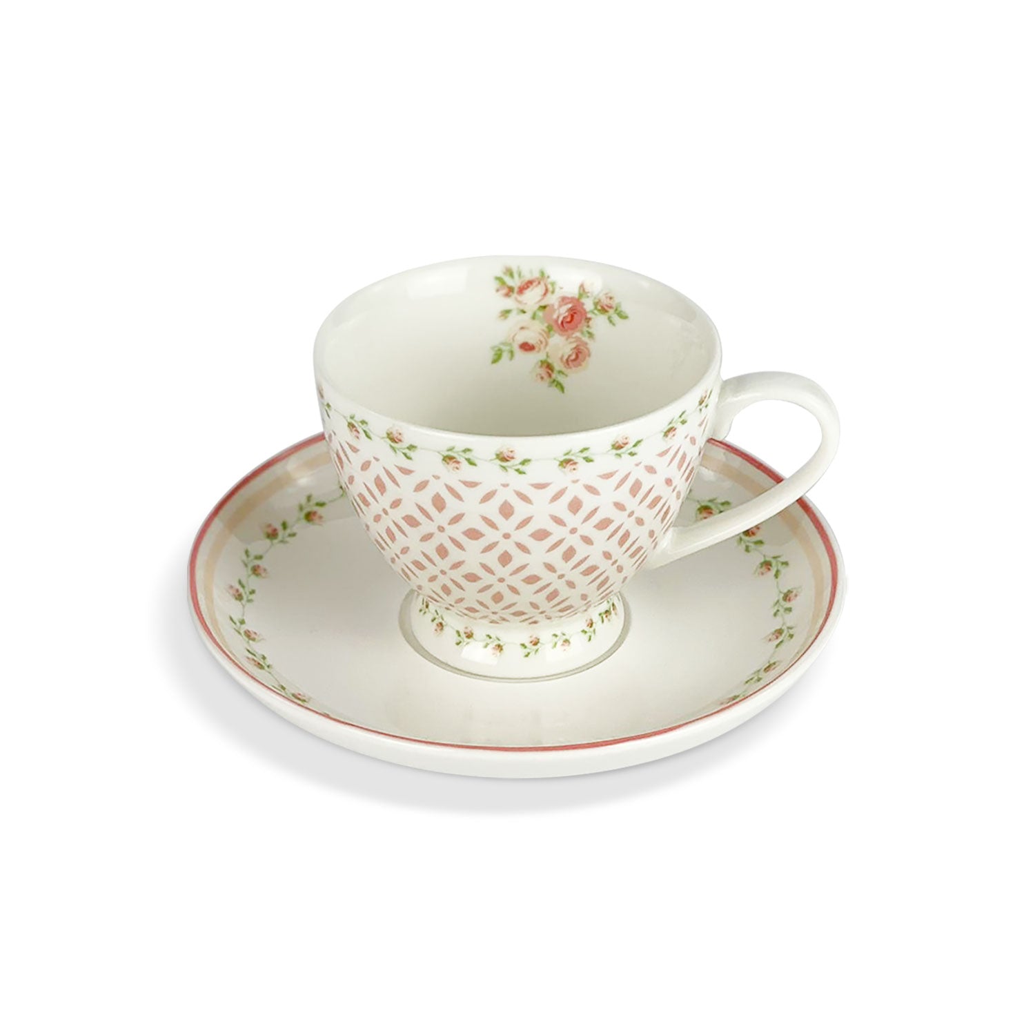 Tazza in porcellana con piattino Nuvole di Stoffa retrò Shabby chic Annette 5218