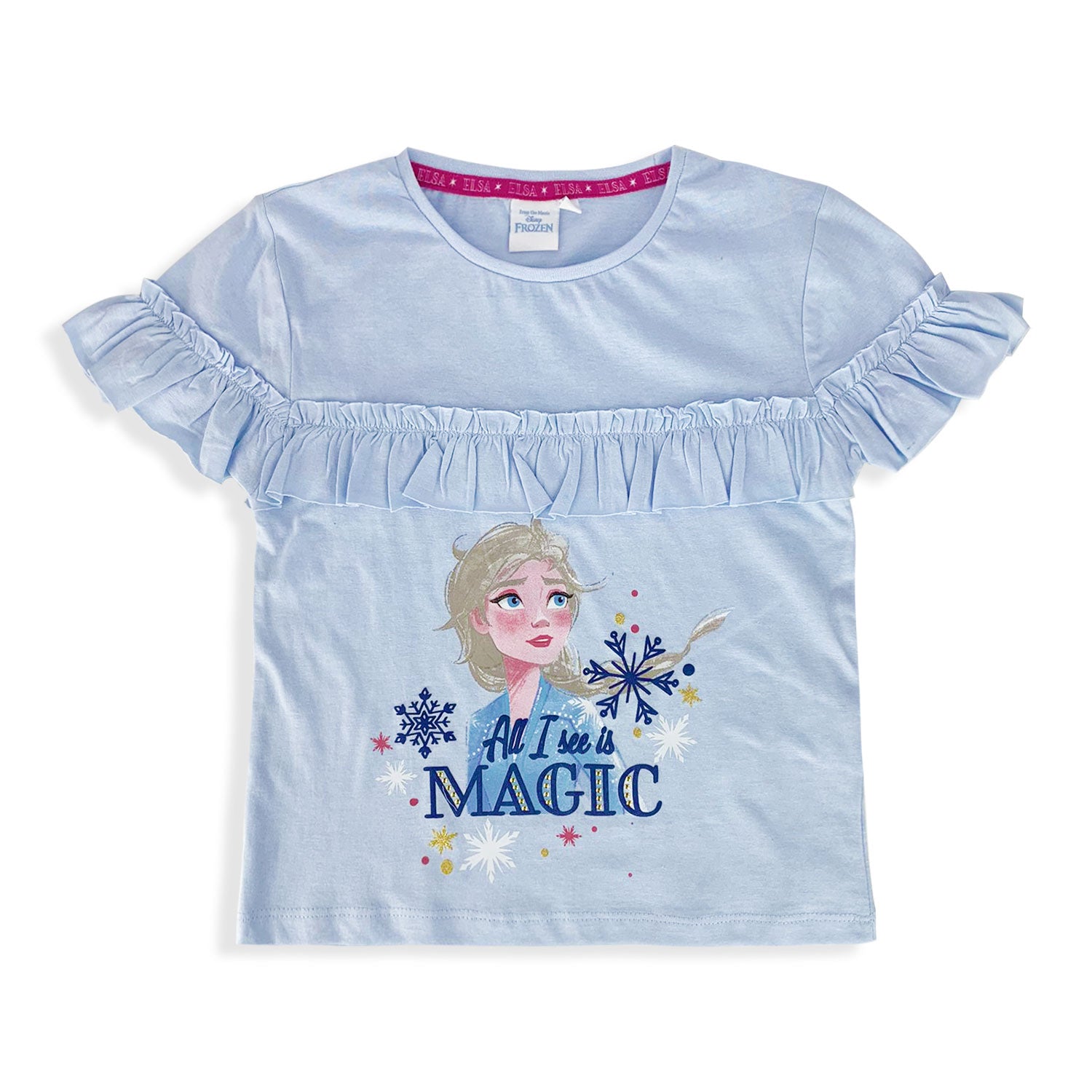 T-shirt Disney Frozen maglietta maniche corte maglia bimba cotone bambina 5363