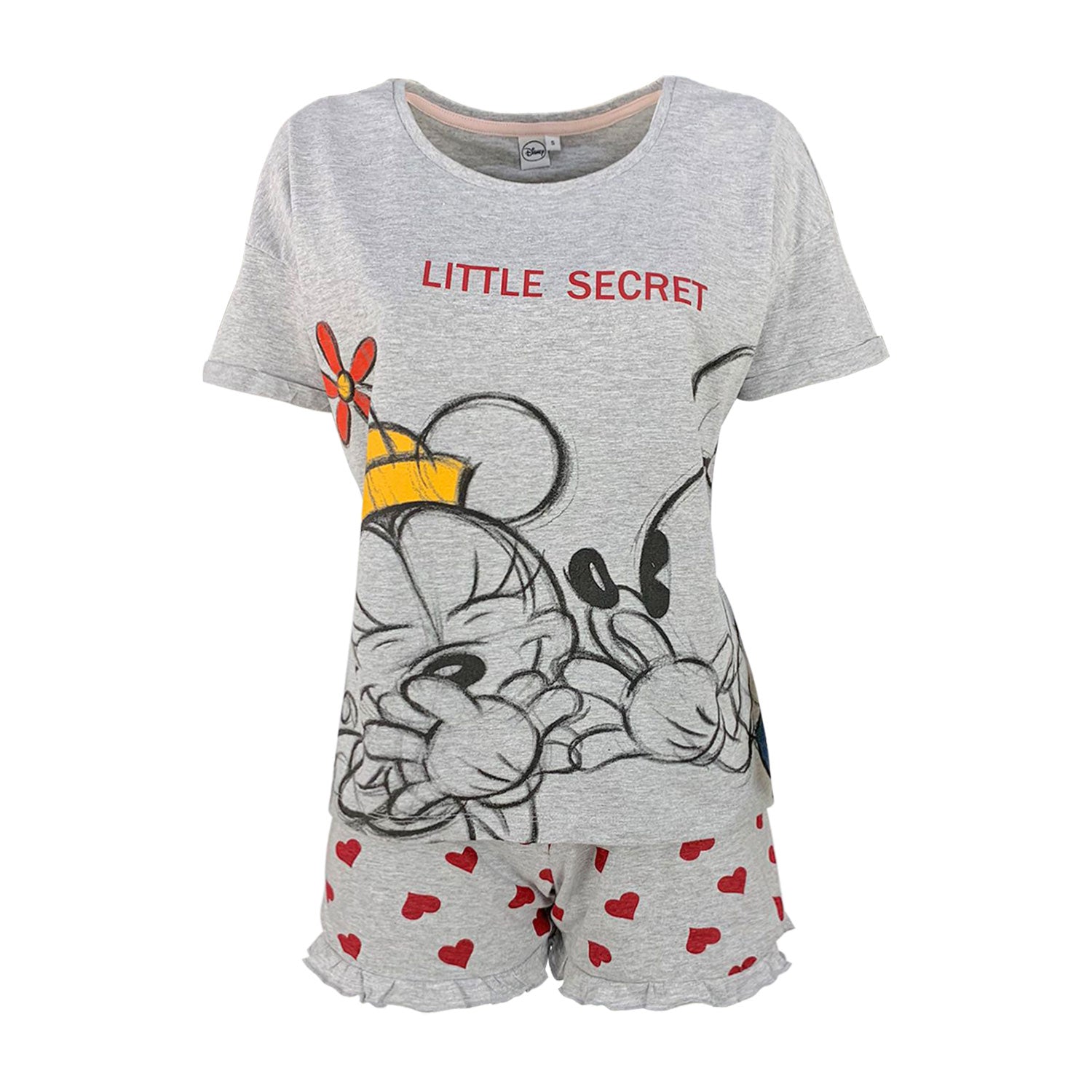 Pigiama corto donna Disney Mickey Mouse t-shirt e pantaloncino in cotone 5364
