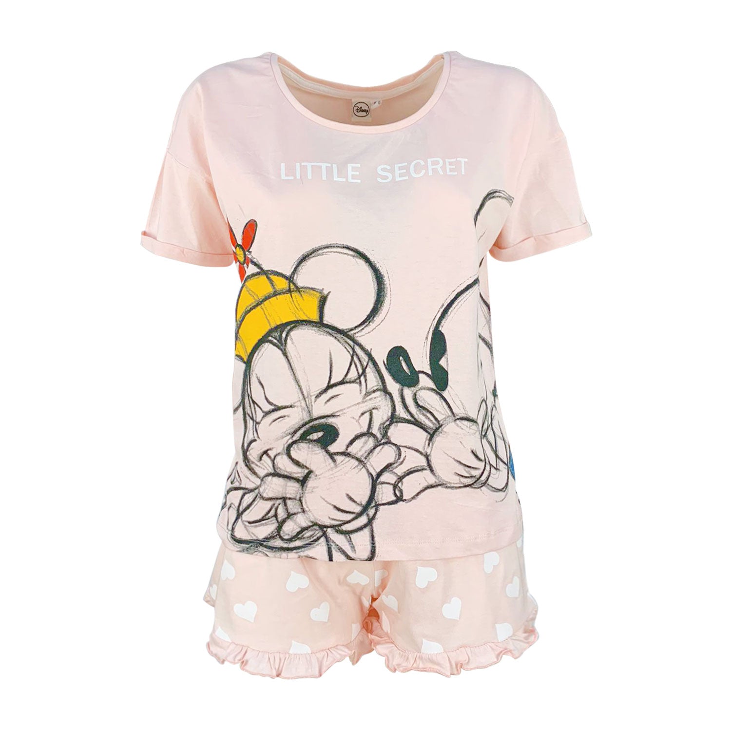 Pigiama corto donna Disney Mickey Mouse t-shirt e pantaloncino in cotone 5364