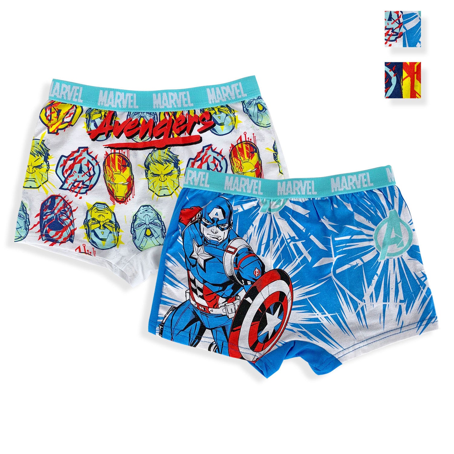 Set 2 Boxer Marvel Avengers ufficiale bambino shorties mutandine intimo 5371