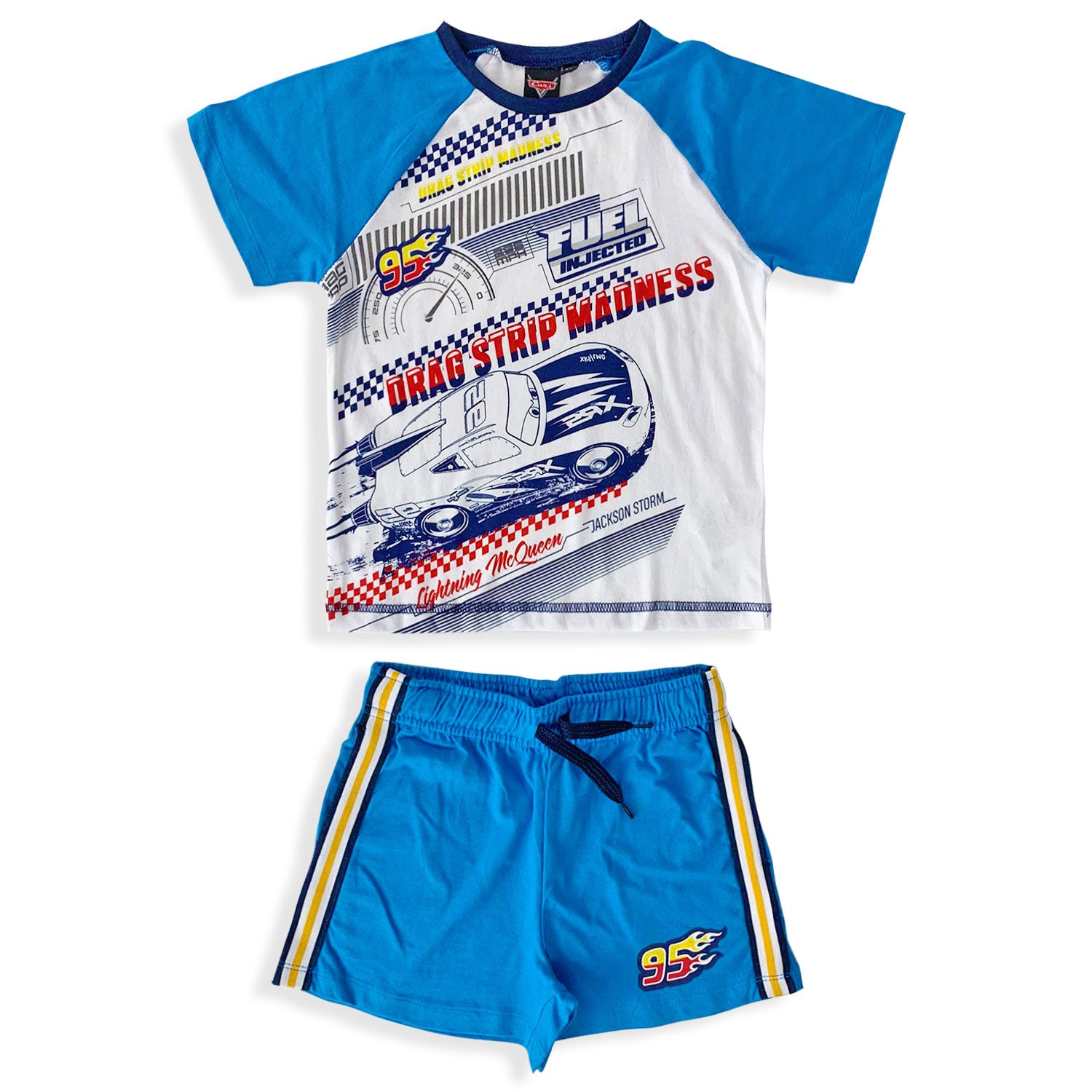 Pigiama bambino Disney Cars t-shirt e pantaloncino in cotone stampato 5372