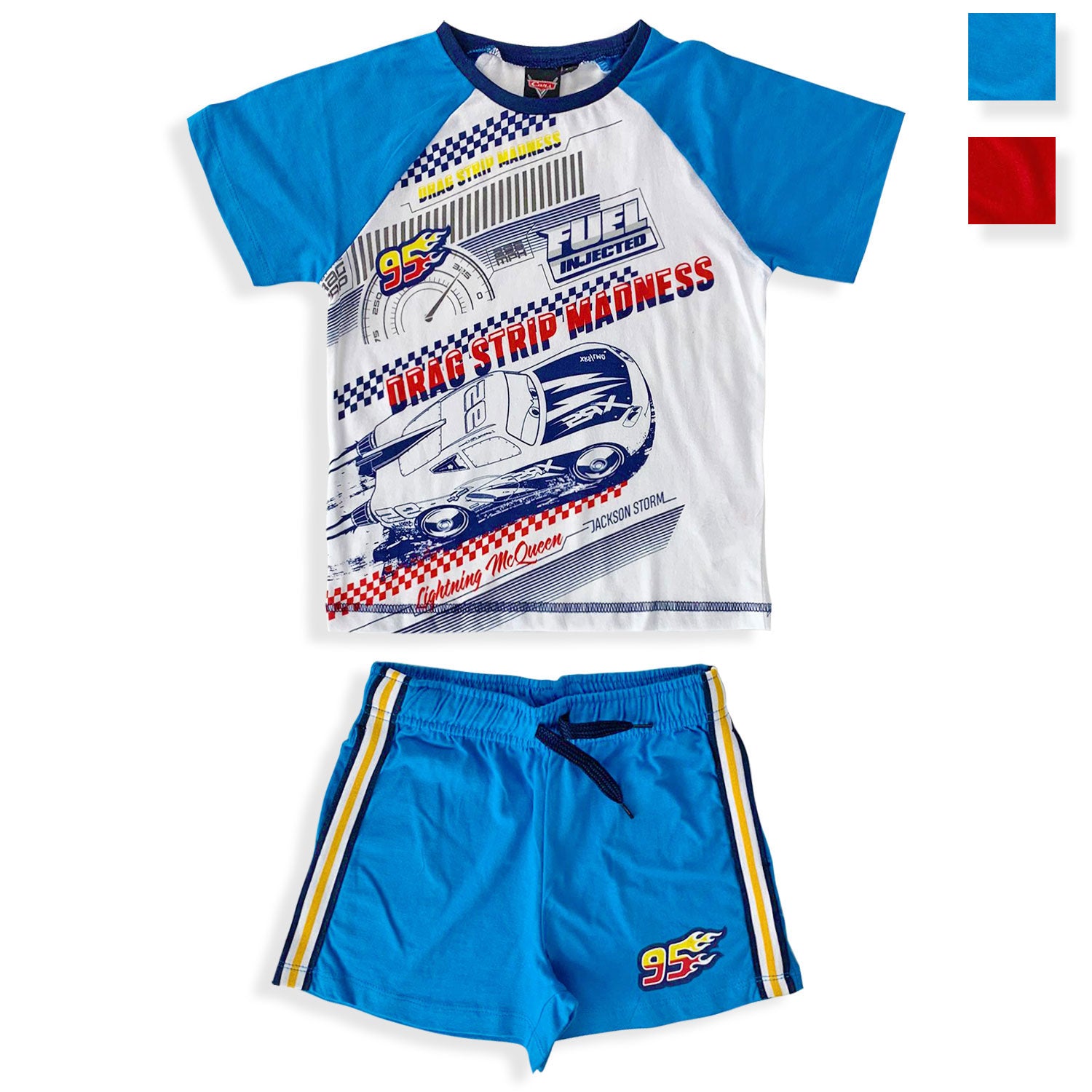 Pigiama bambino Disney Cars t-shirt e pantaloncino in cotone stampato 5372