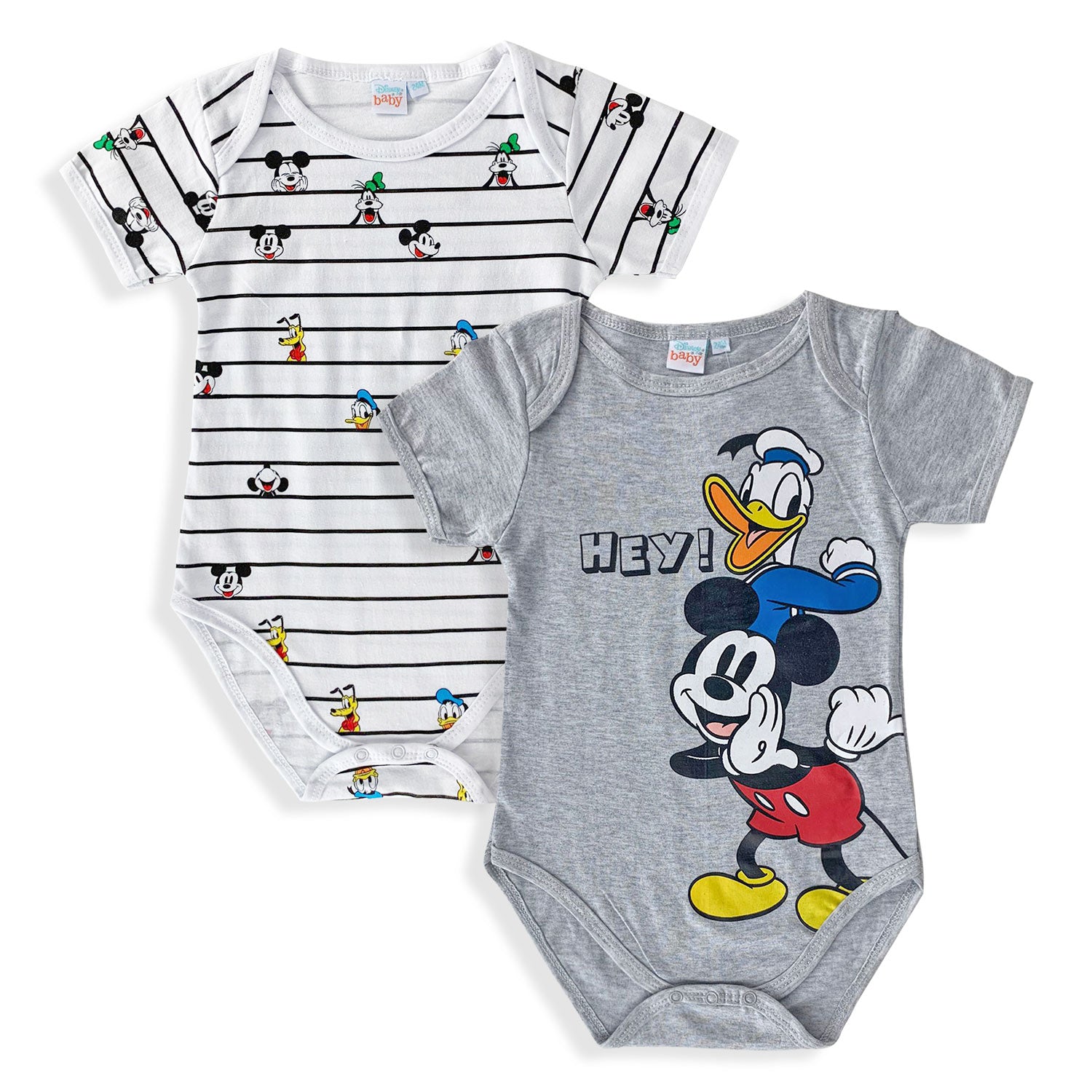 Body neonato mezze maniche Disney tutina Mickey Mouse set 2 pz in cotone 5375