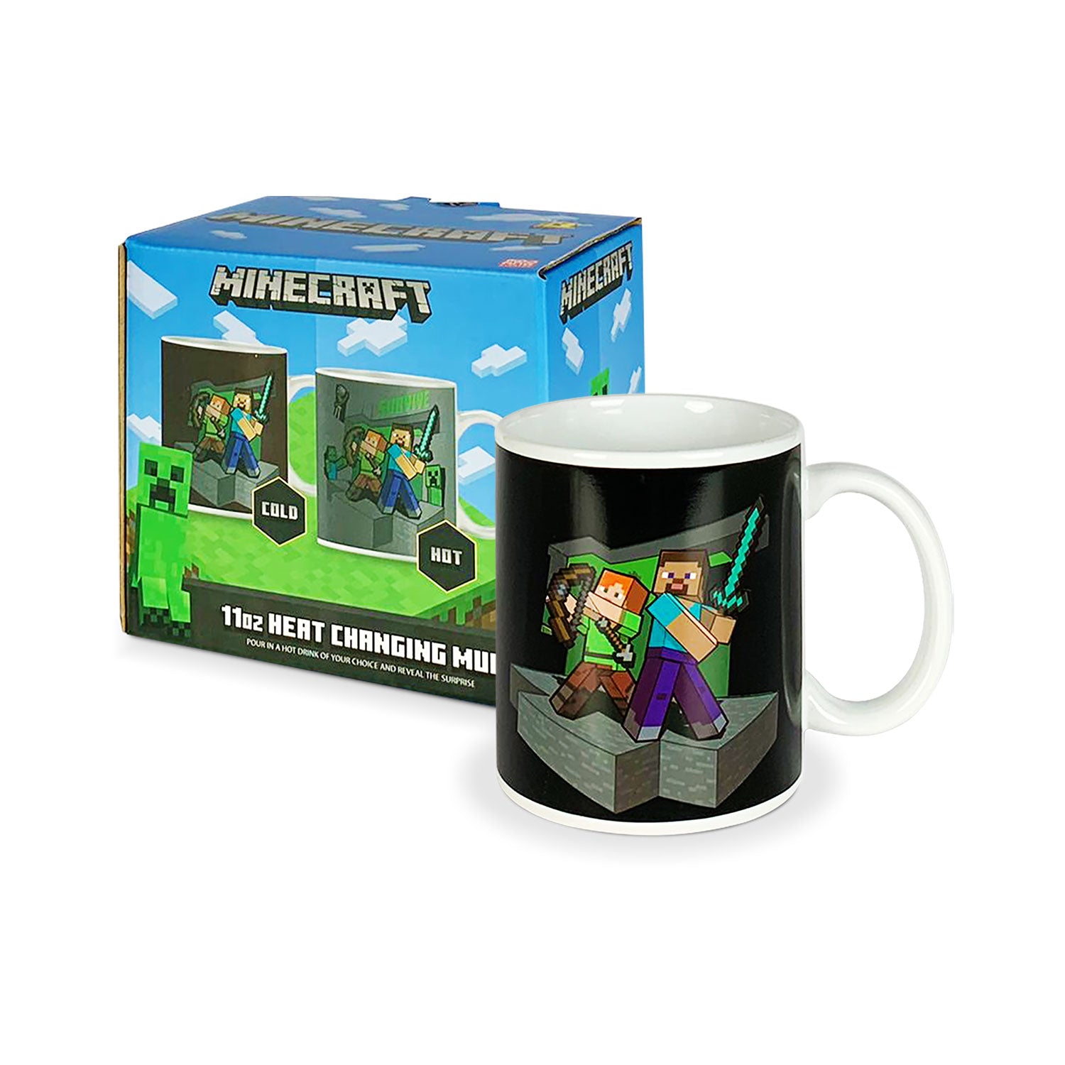 Tazza Minecraft con manico in ceramica che cambia colore 325ml gadget