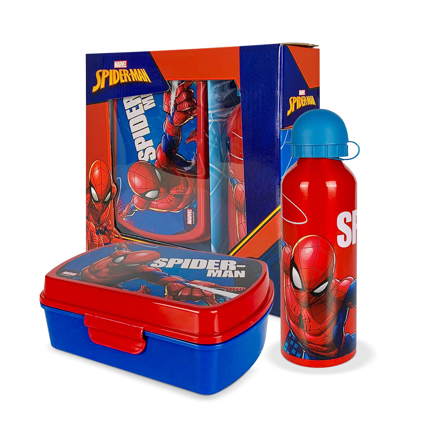 Set pranzo 2 pezzi Marvel Spiderman ufficiale borraccia 500ml e portapranzo 5384