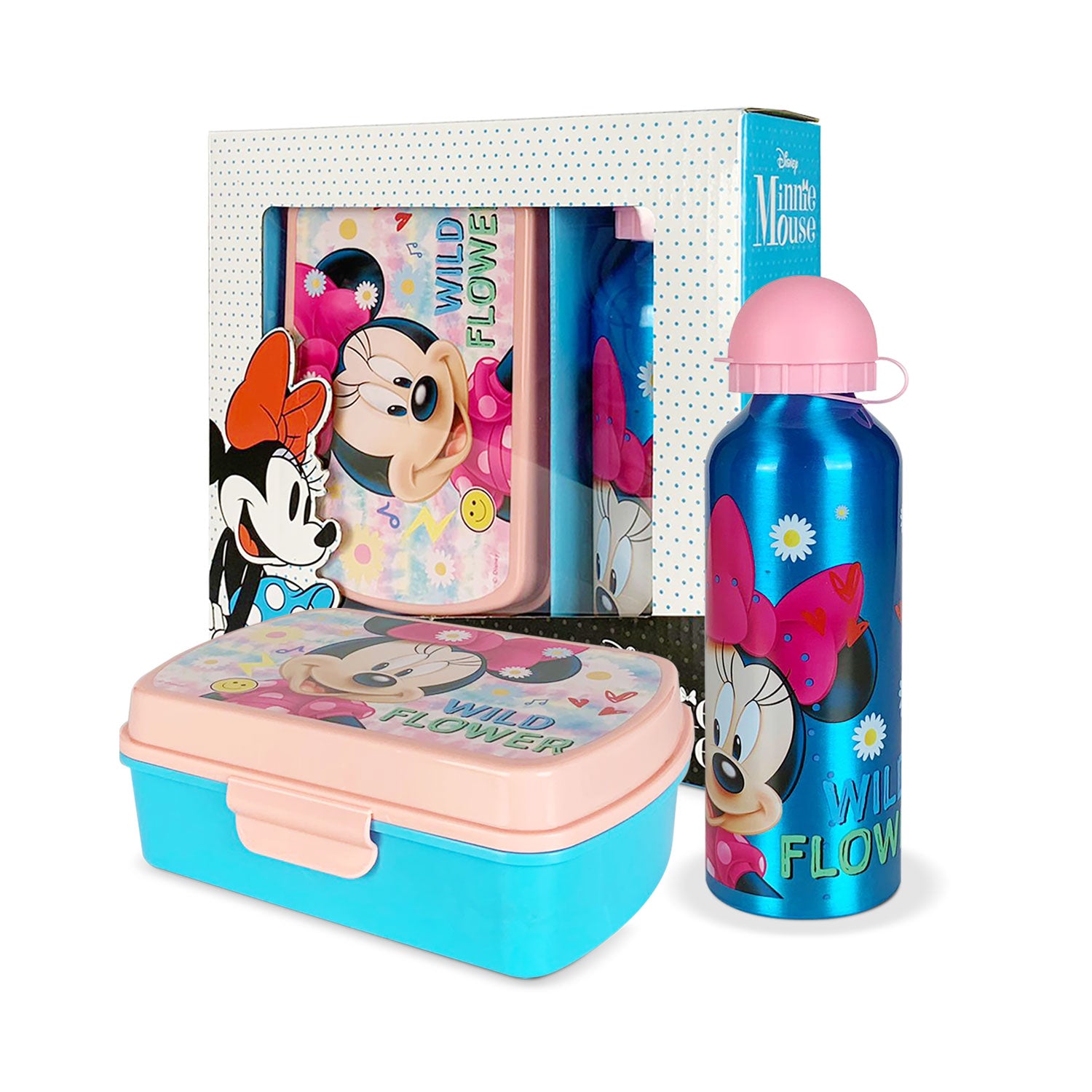 Set pranzo 2 pezzi Disney Minnie Mouse friends borraccia 500ml portapranzo 5389