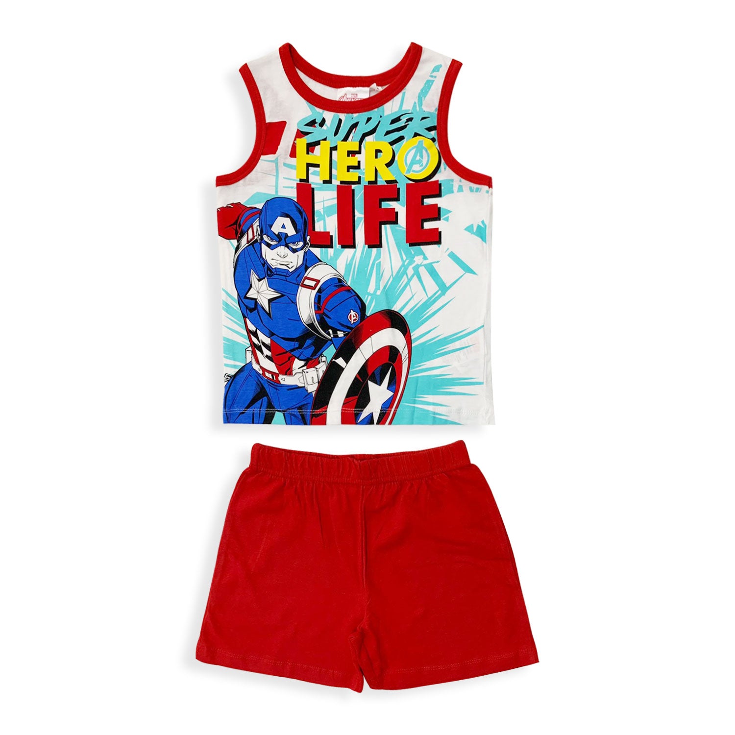 Completo bambino Marvel Avengers canotta e pantaloncino in cotone stampato 5443