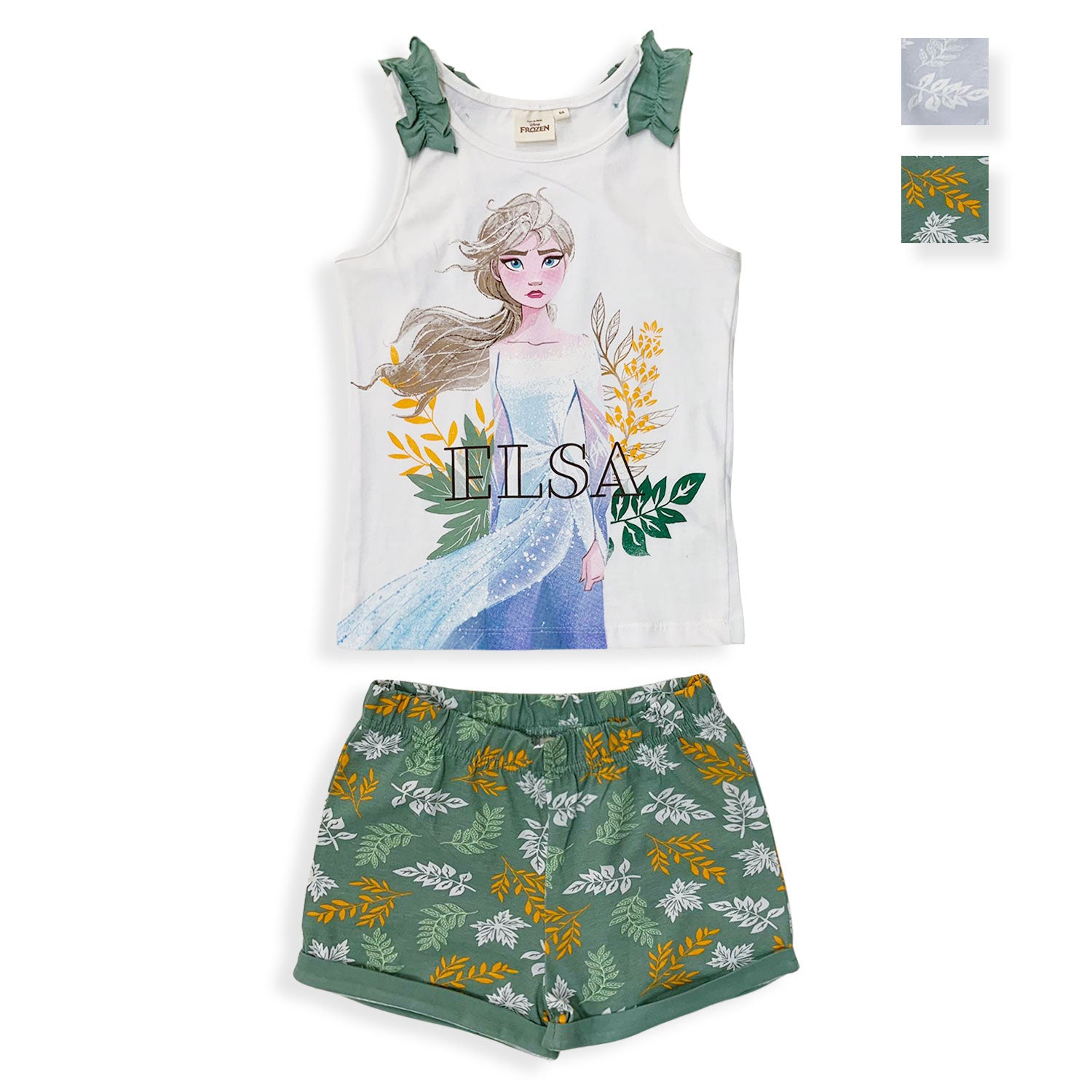 Pigiama Disney Frozen Elsa canotta bambina ufficiale in cotone BIO 5446