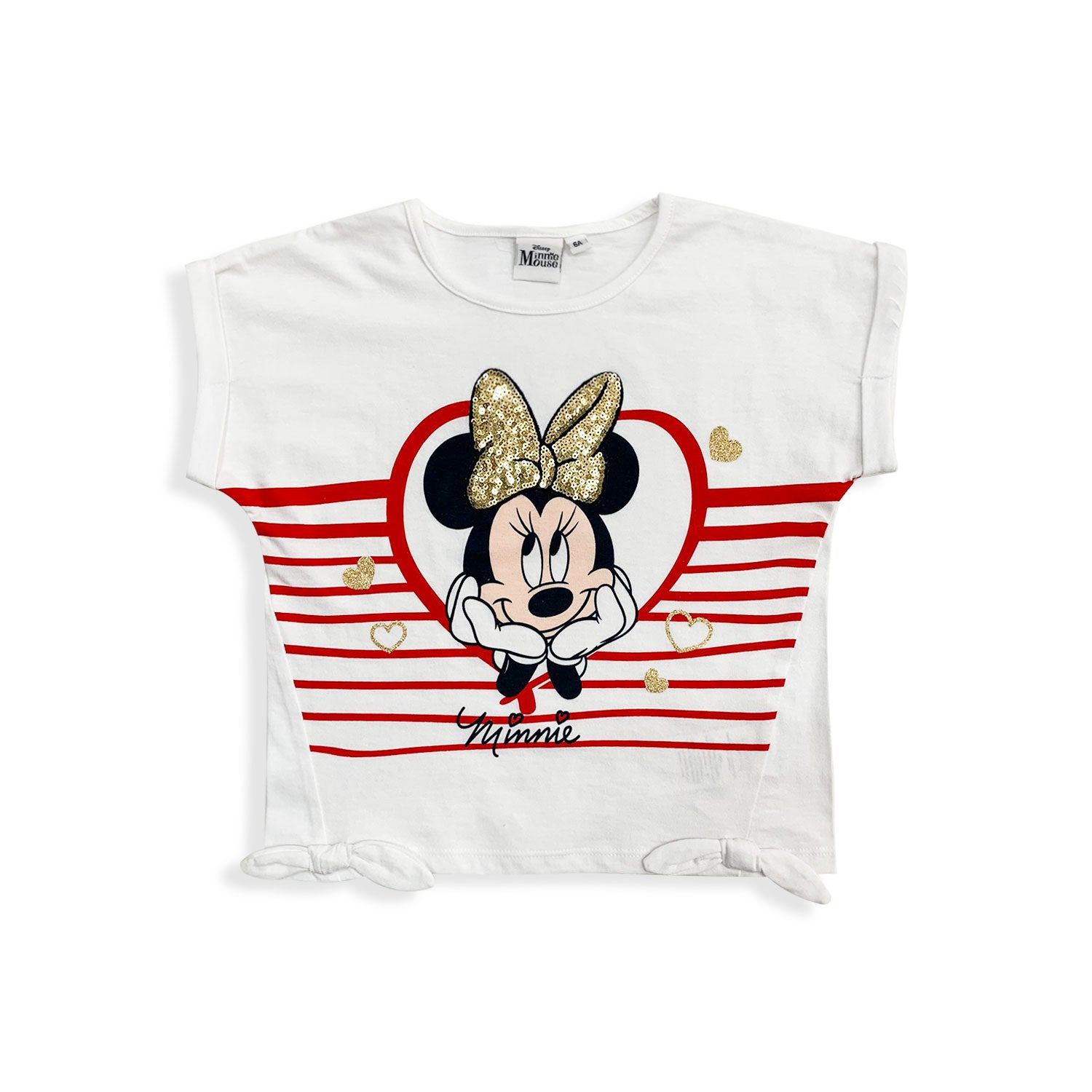 T-shirt Disney Minnie Mouse maglietta maniche corte maglia bambina cotone 5447