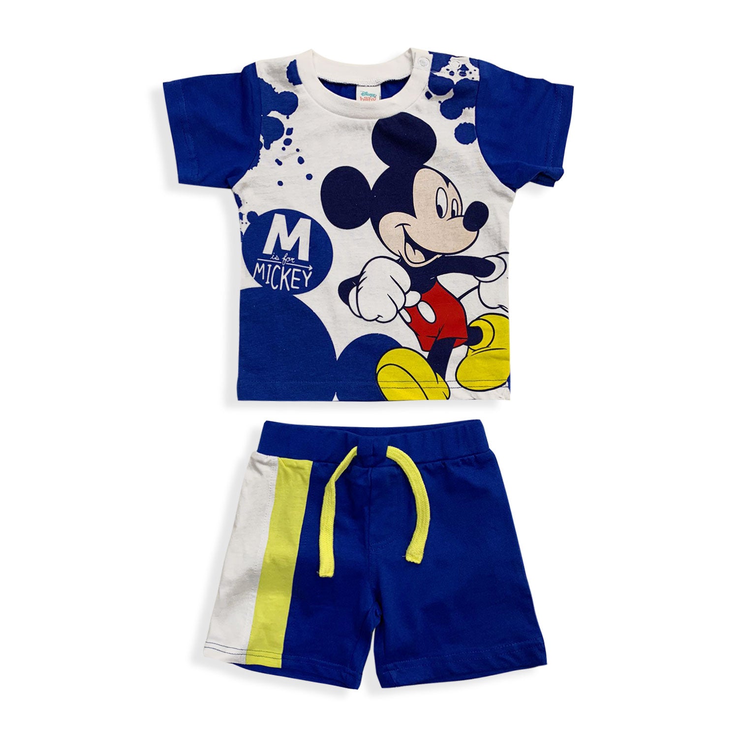 Pigiama Disney Mickey Mouse in cotone mezze maniche neonato bambino 5492