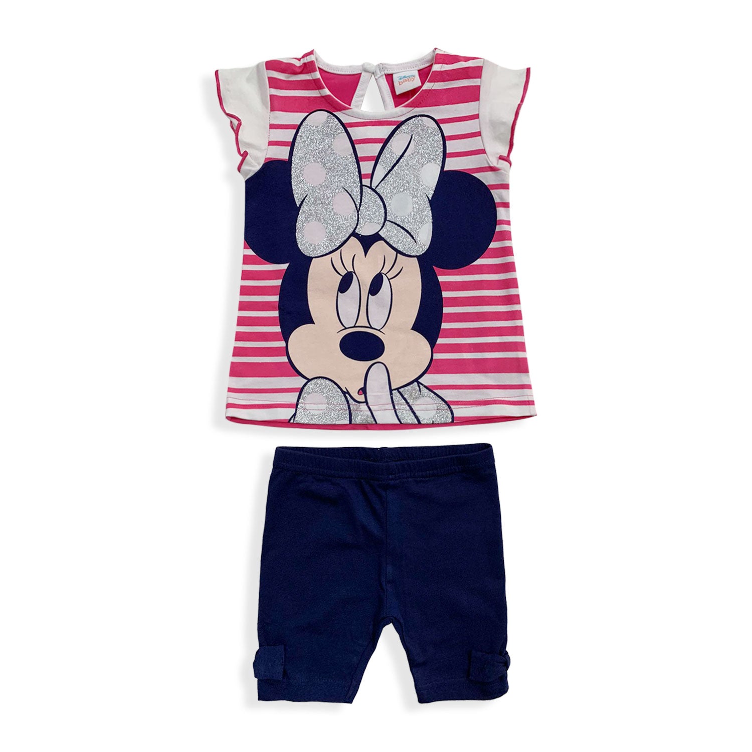 Pigiama Disney Minnie Mouse in cotone mezze maniche neonato bambina 5493