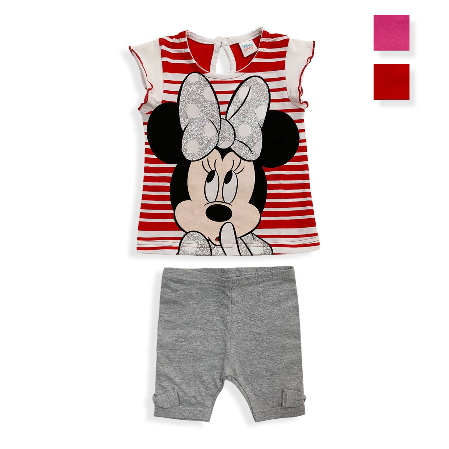 Pigiama Disney Minnie Mouse in cotone mezze maniche neonato bambina 5493