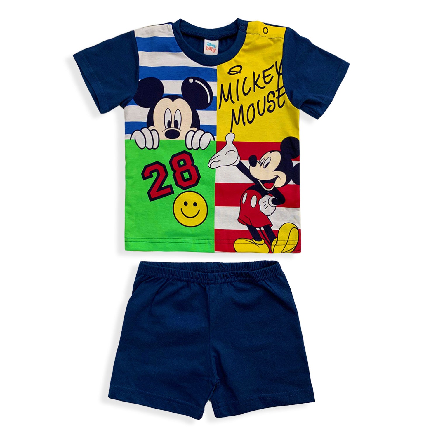 Pigiama Disney Mickey Mouse in cotone mezze maniche neonato bambino 5494