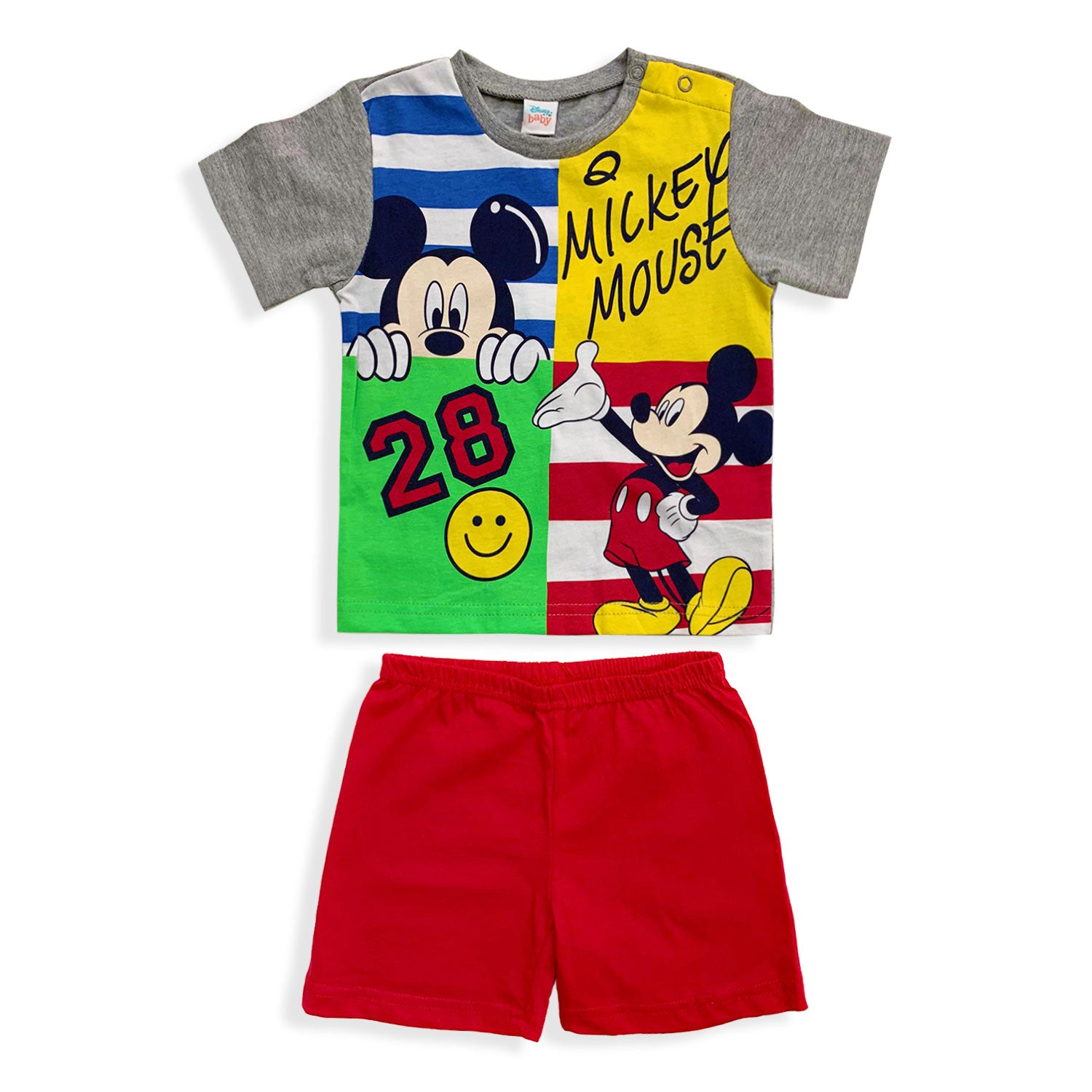 Pigiama Disney Mickey Mouse in cotone mezze maniche neonato bambino 5494