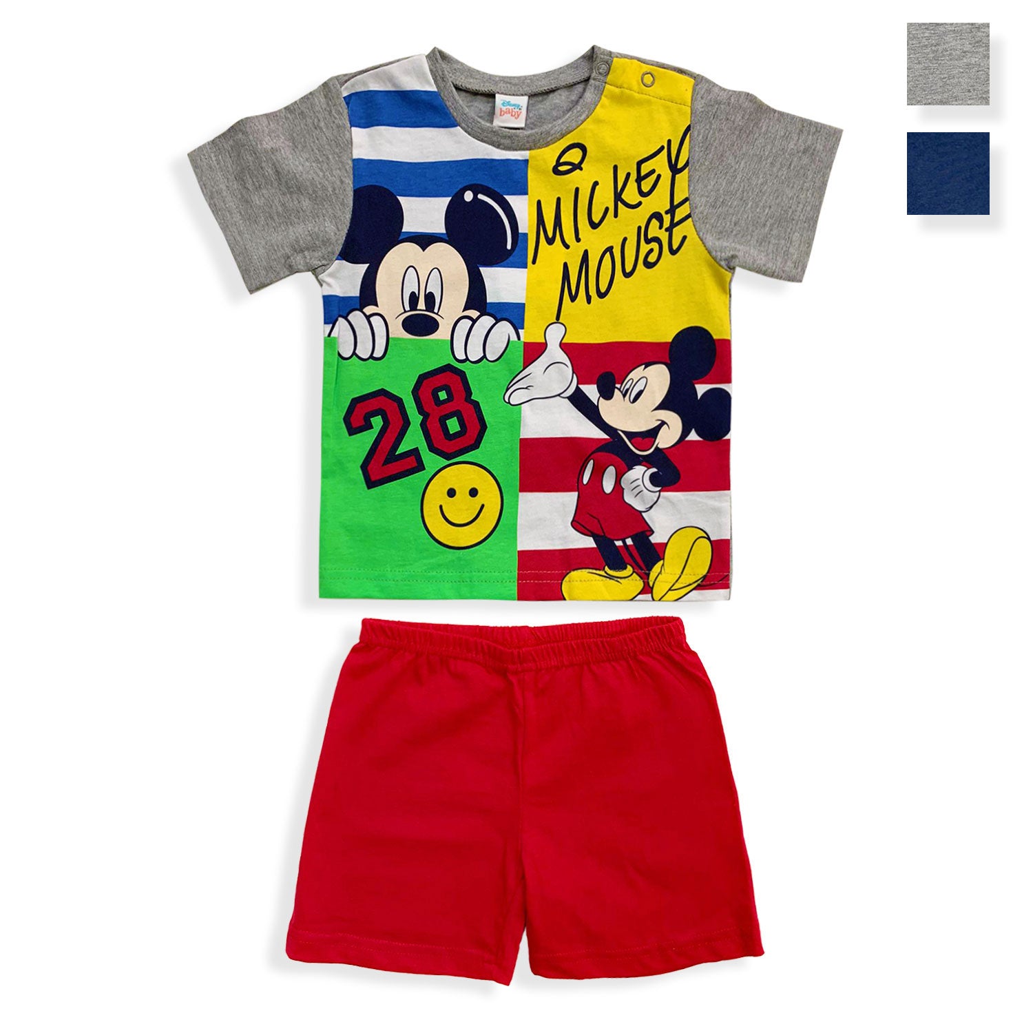 Pigiama Disney Mickey Mouse in cotone mezze maniche neonato bambino 5494