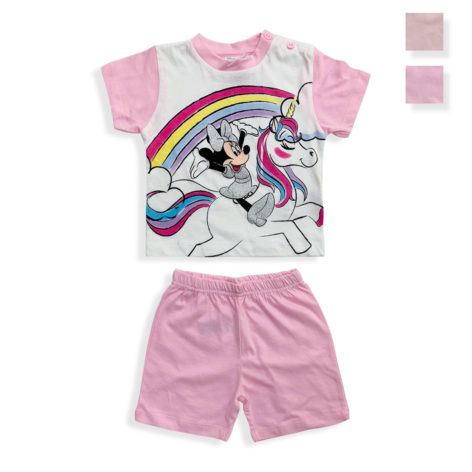 Pigiama Disney Minnie Mouse unicorno cotone mezze maniche neonato bambina 5496