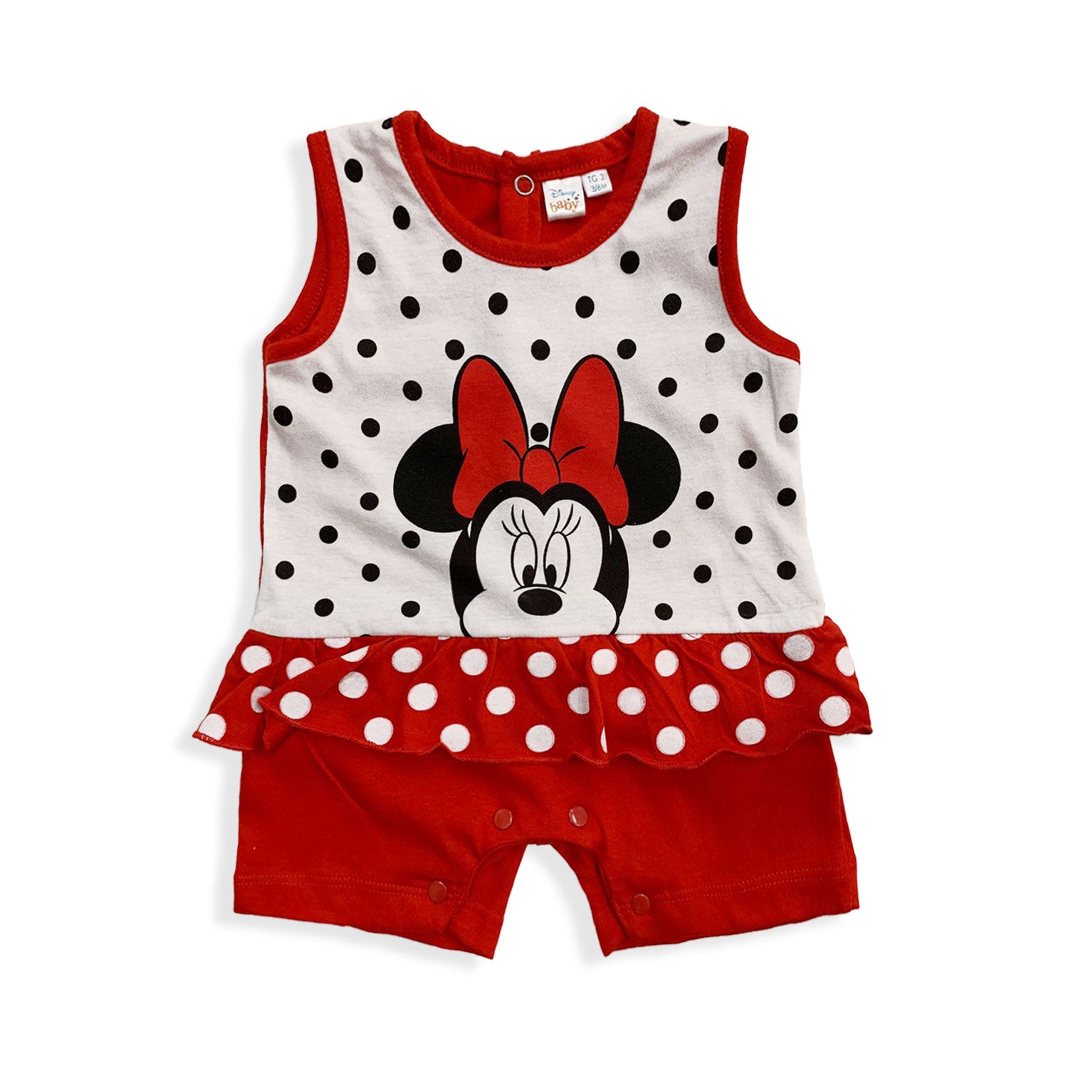 Tutina Disney Pagliaccetto neonato Minnie Mouse estiva in cotone bimba 5498