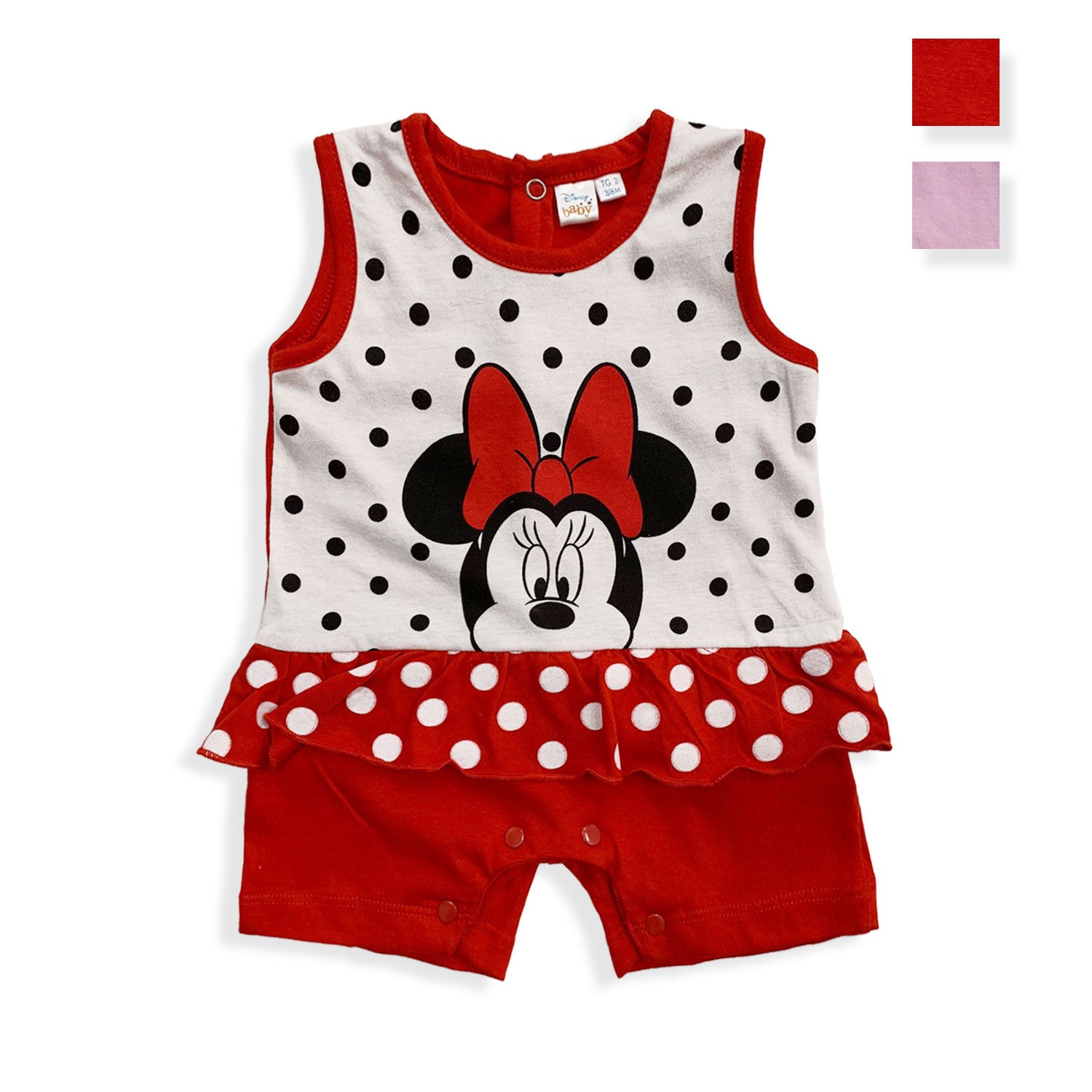 Tutina Disney Pagliaccetto neonato Minnie Mouse estiva in cotone bimba 5498