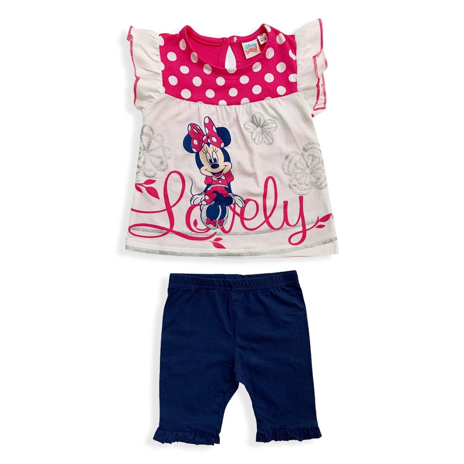 Completo Disney Minnie Mouse in cotone estivo canotta neonato bambina 5500