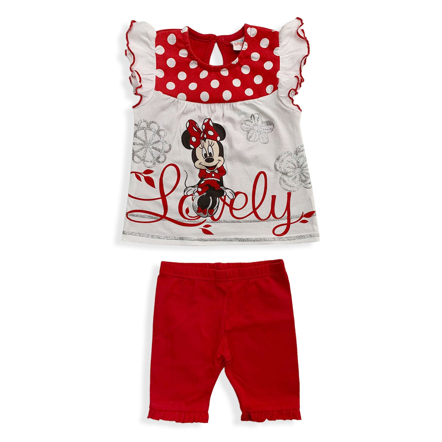 Completo Disney Minnie Mouse in cotone estivo canotta neonato bambina 5500