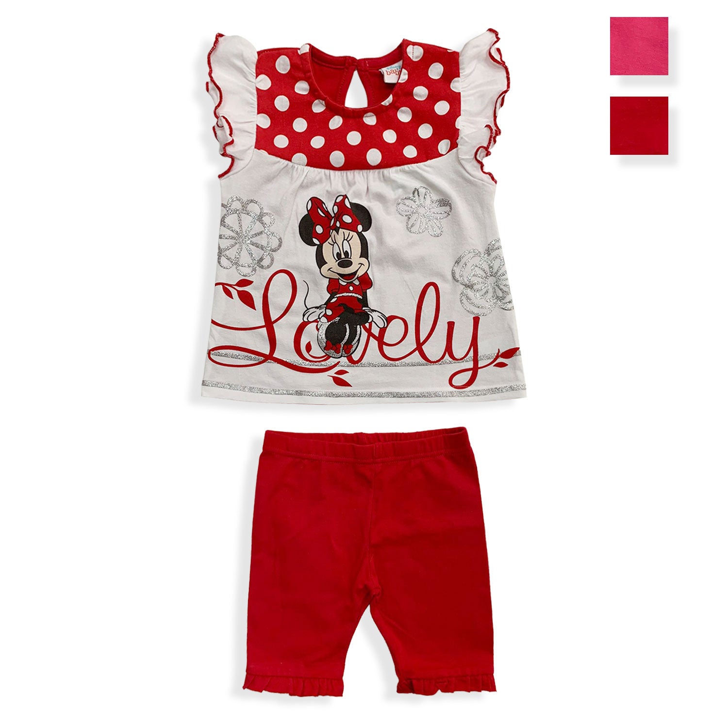 Completo Disney Minnie Mouse in cotone estivo canotta neonato bambina 5500