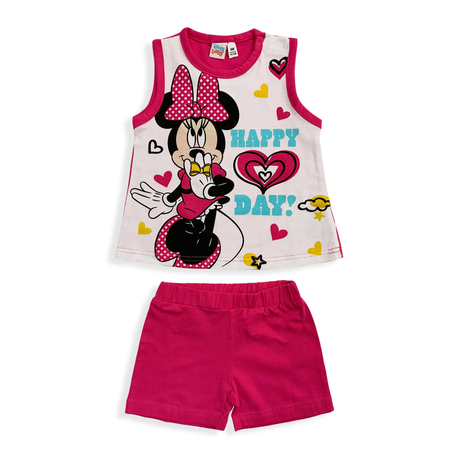 Completo Disney Minnie Mouse in cotone estivo canotta neonato bambina 5501