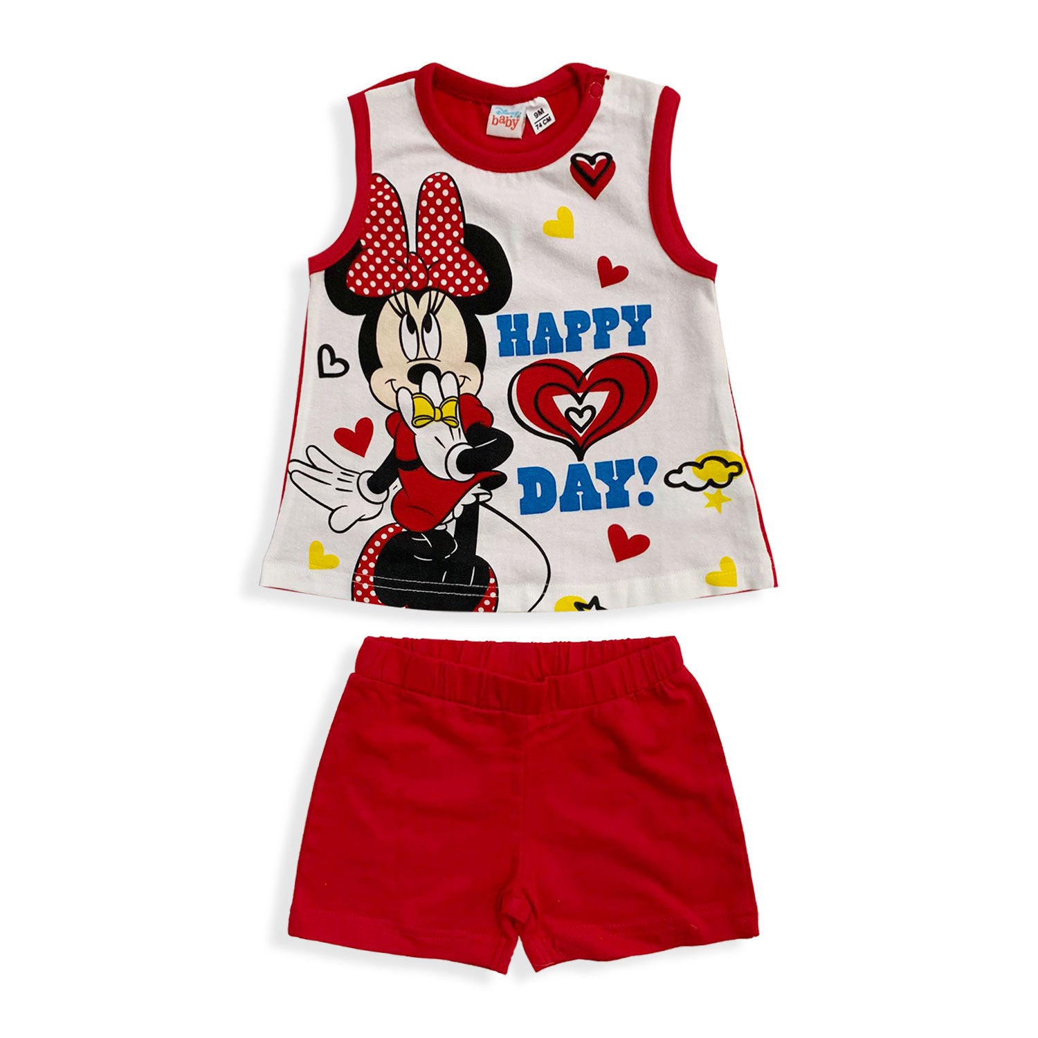 Completo Disney Minnie Mouse in cotone estivo canotta neonato bambina 5501