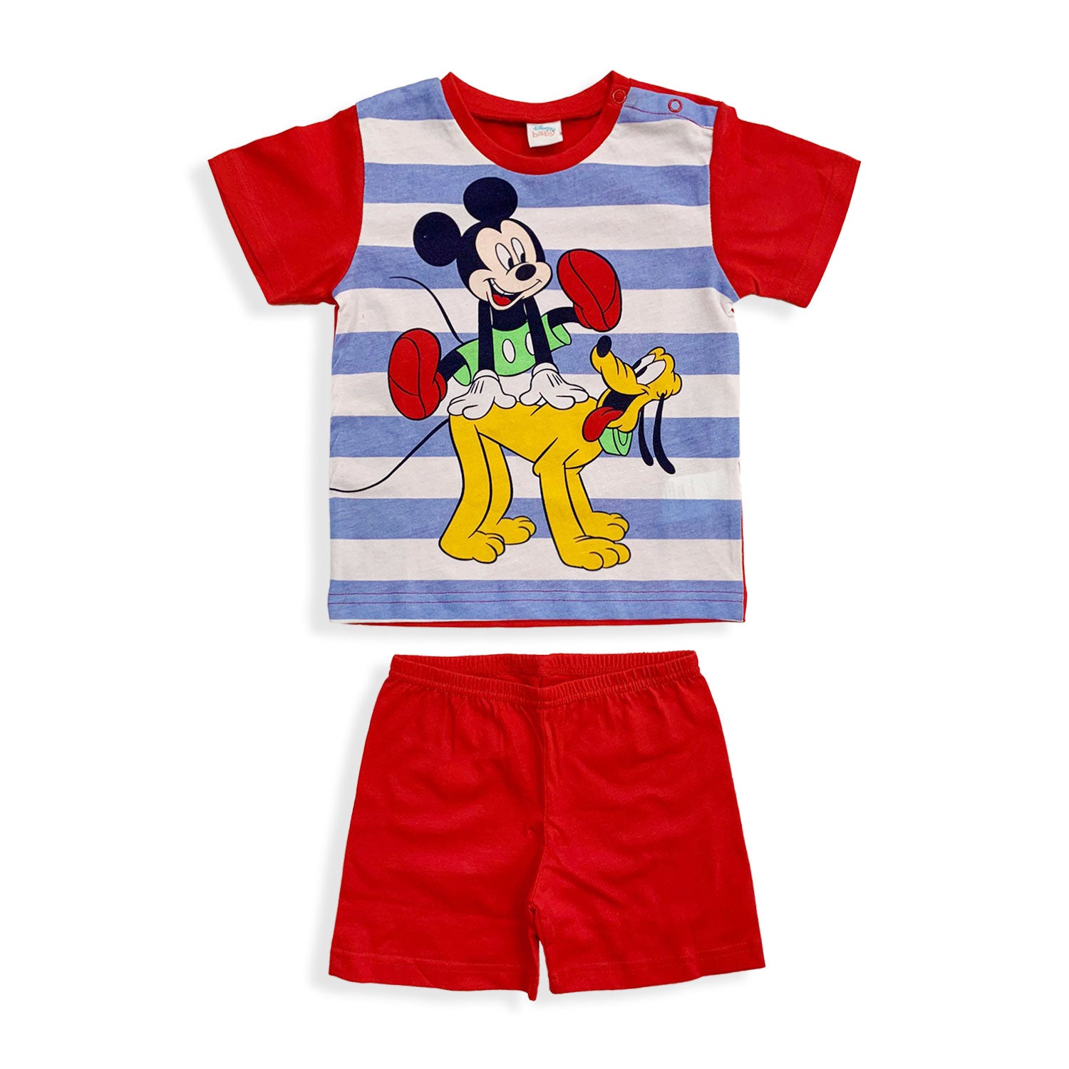 Pigiama Disney Mickey Mouse in cotone mezze maniche neonato bambino 5507