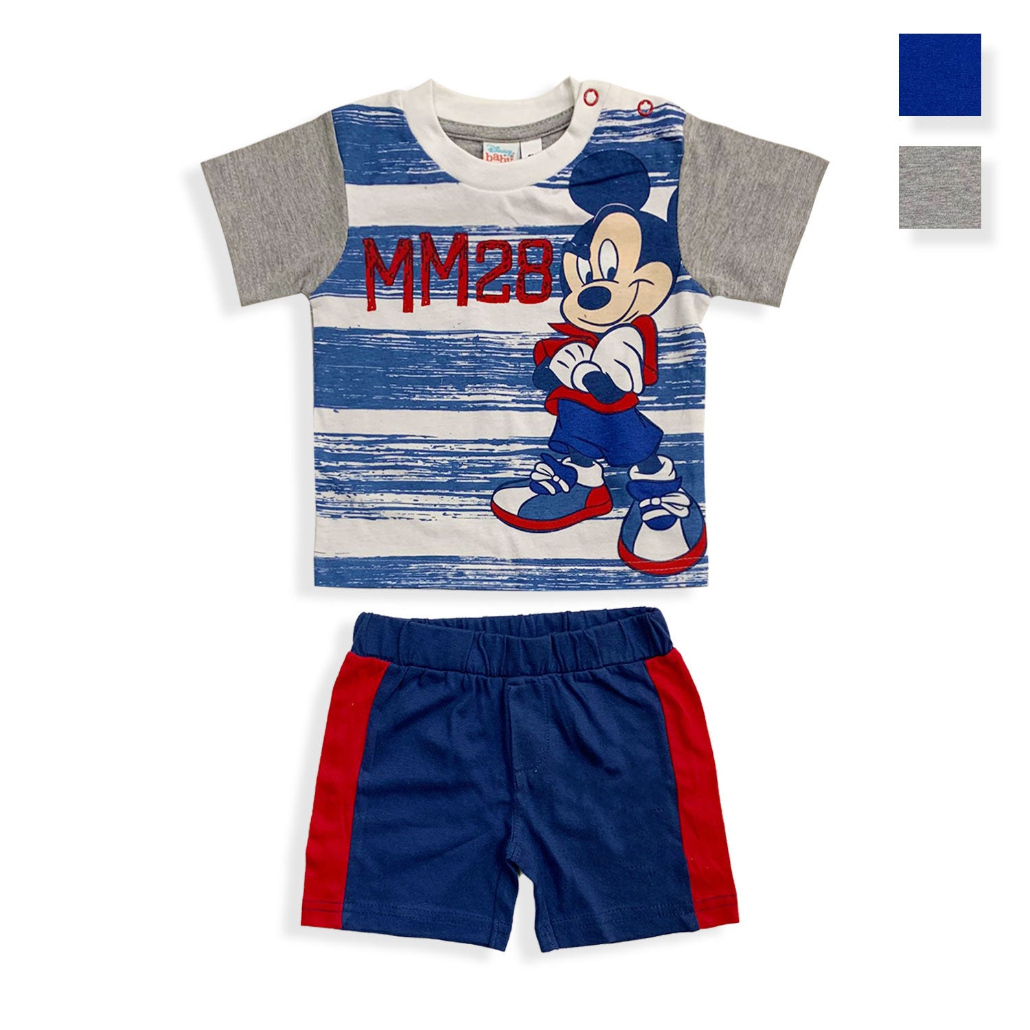 Completo Disney Mickey Mouse in cotone estivo t-shirt neonato bambino 5508