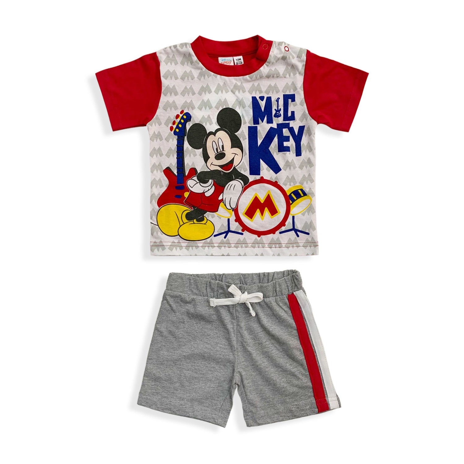 Completo Disney Mickey Mouse in cotone estivo t-shirt neonato bambino 5511