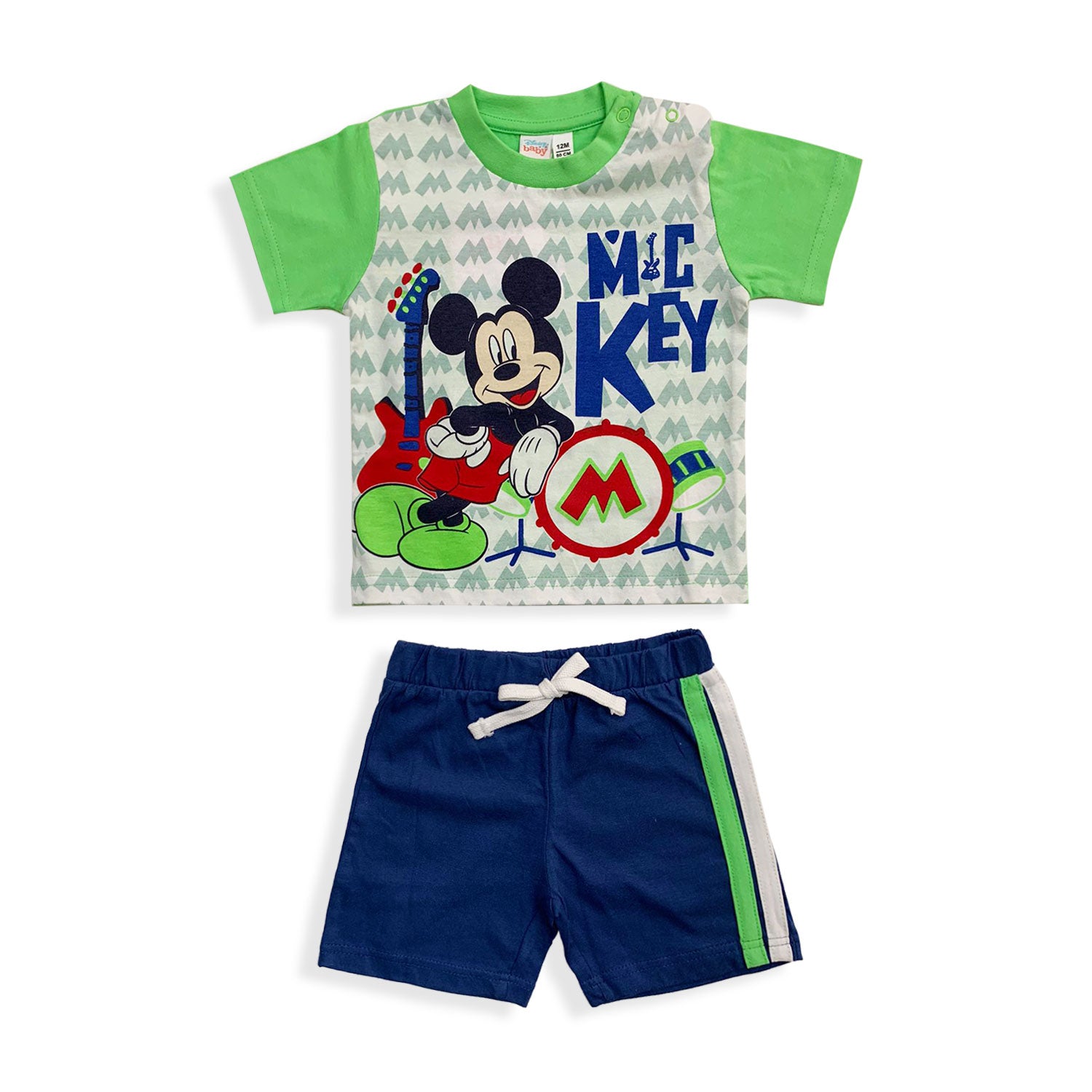 Completo Disney Mickey Mouse in cotone estivo t-shirt neonato bambino 5511