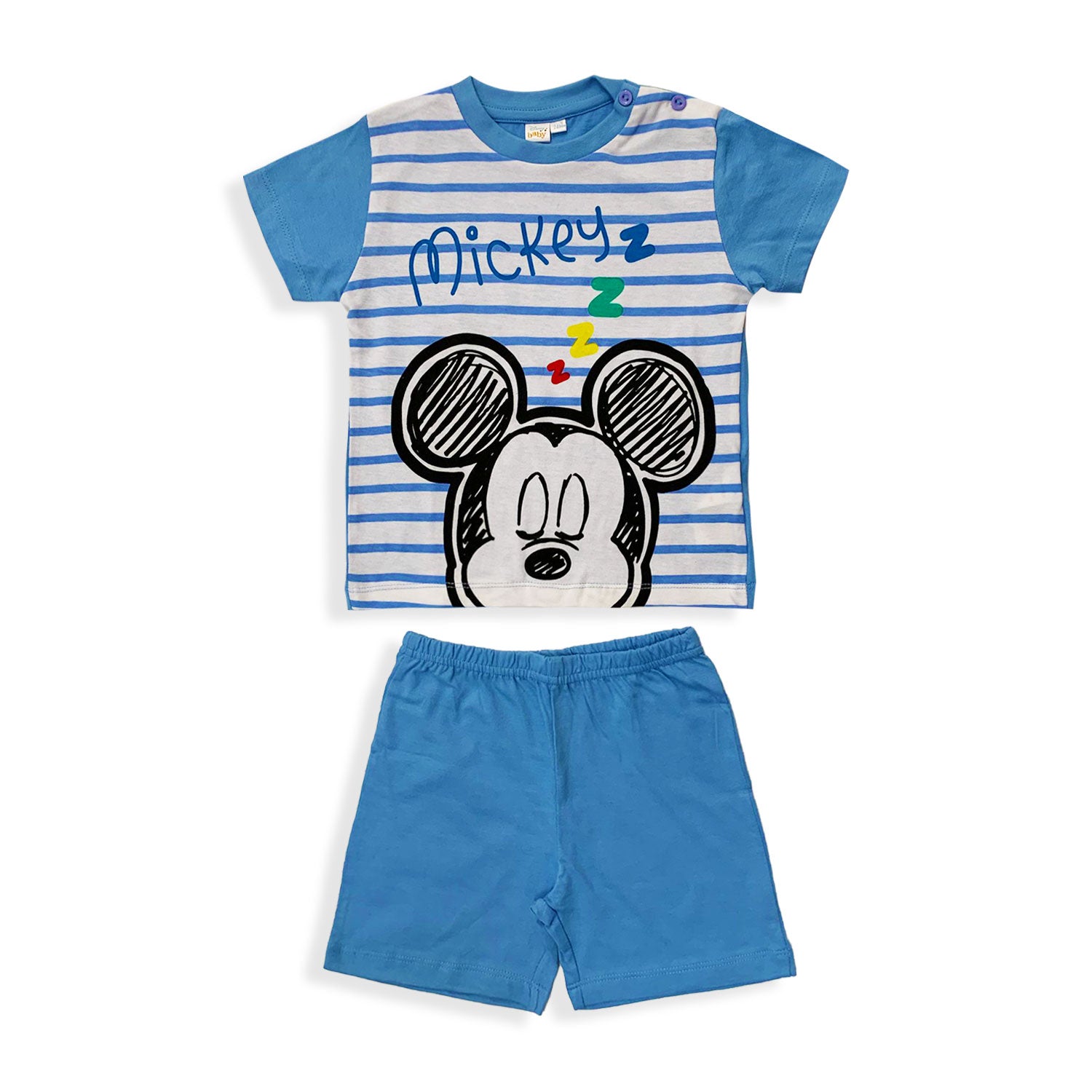 Pigiama Disney Mickey Mouse in cotone mezze maniche neonato bambino 5512