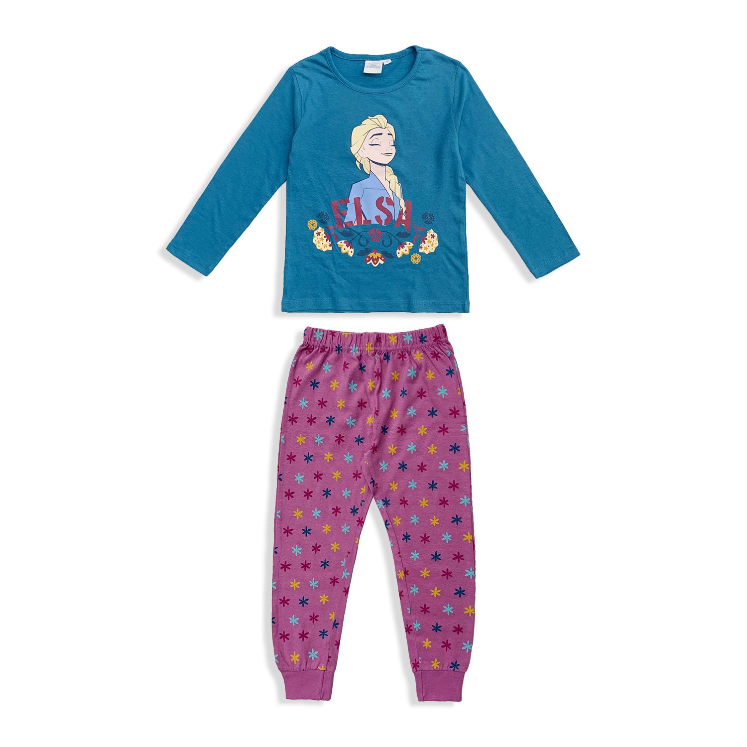 Pigiama Disney Frozen Elsa maniche lunghe bambina ufficiale in cotone 5528