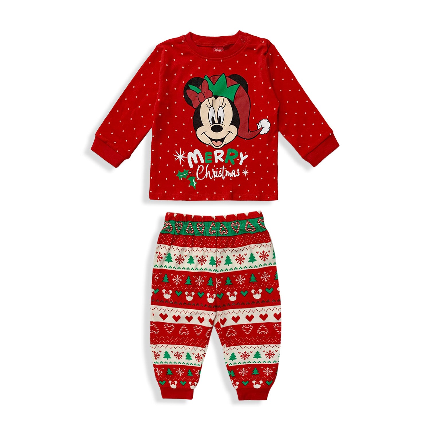Pigiama natalizio Disney Minnie Mouse lungo neonato bimba in cotone Natale 5529
