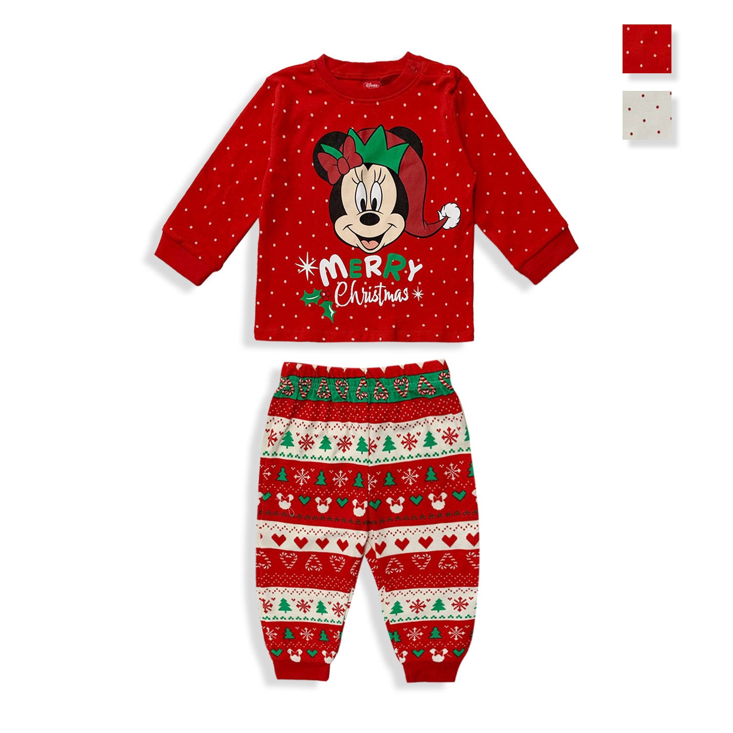 Pigiama natalizio Disney Minnie Mouse lungo neonato bimba in cotone Natale 5529