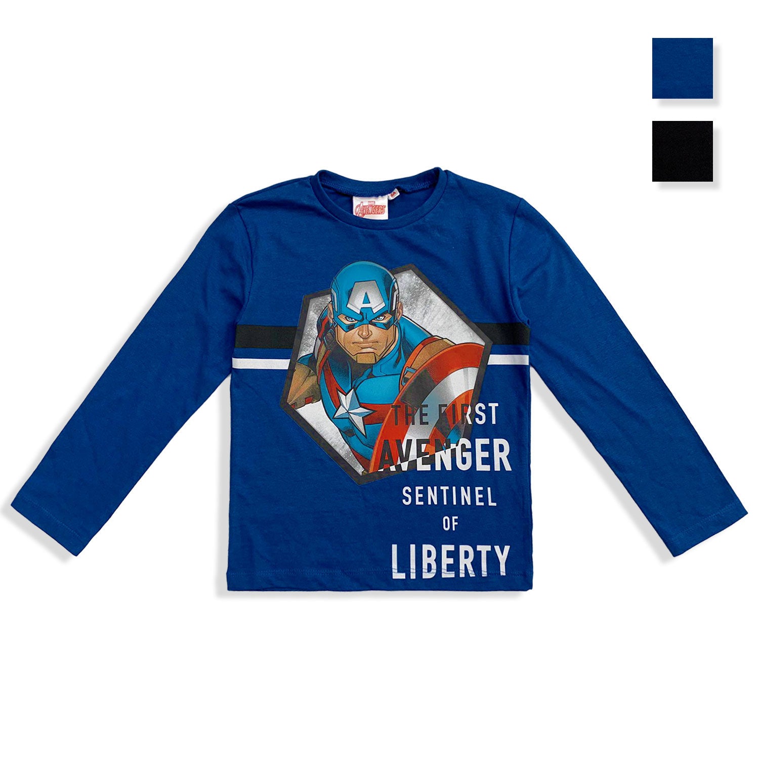 Maglia Marvel Avengers maglietta bambino maniche lunghe in cotone ufficiale 5531