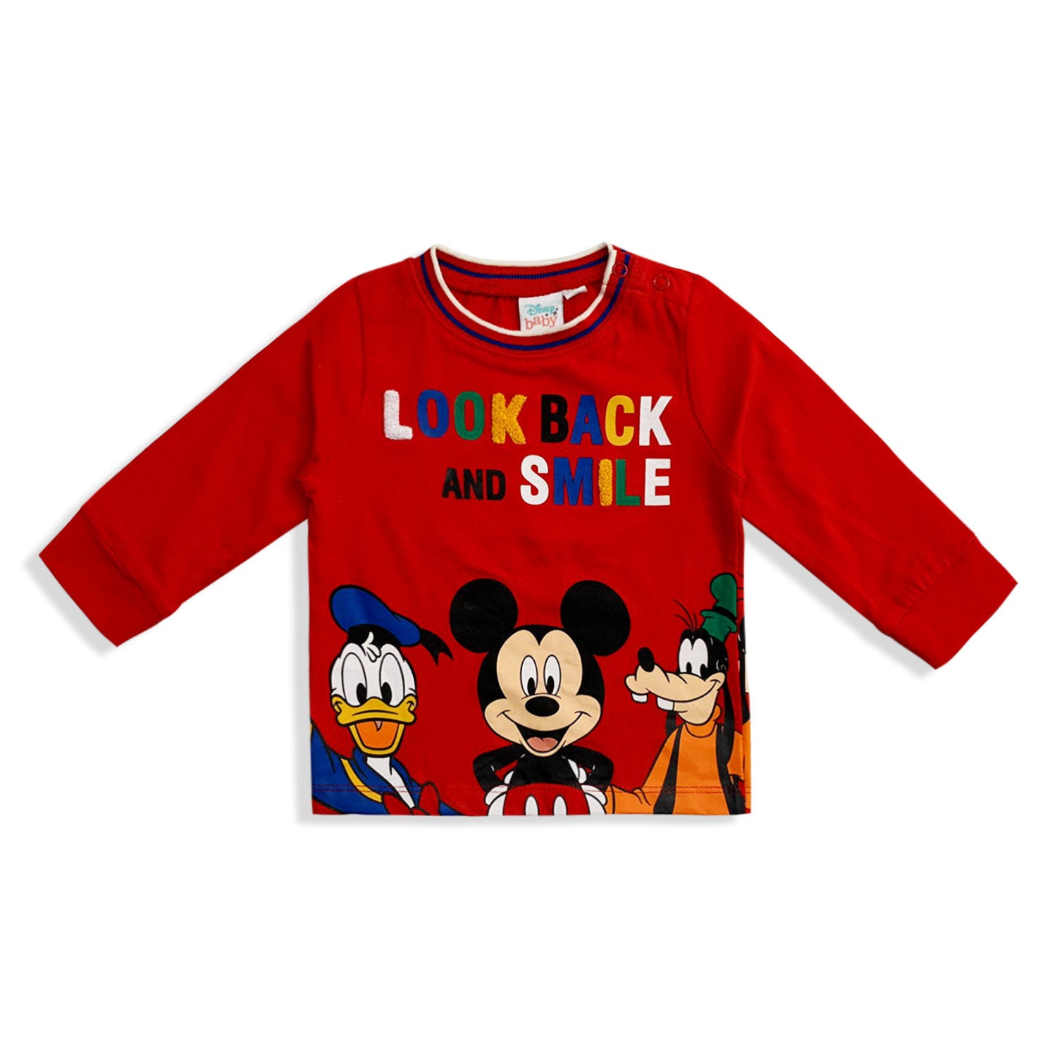 Maglia neonato Disney Mickey Mouse e friends in cotone bimbo maniche lunghe 5534