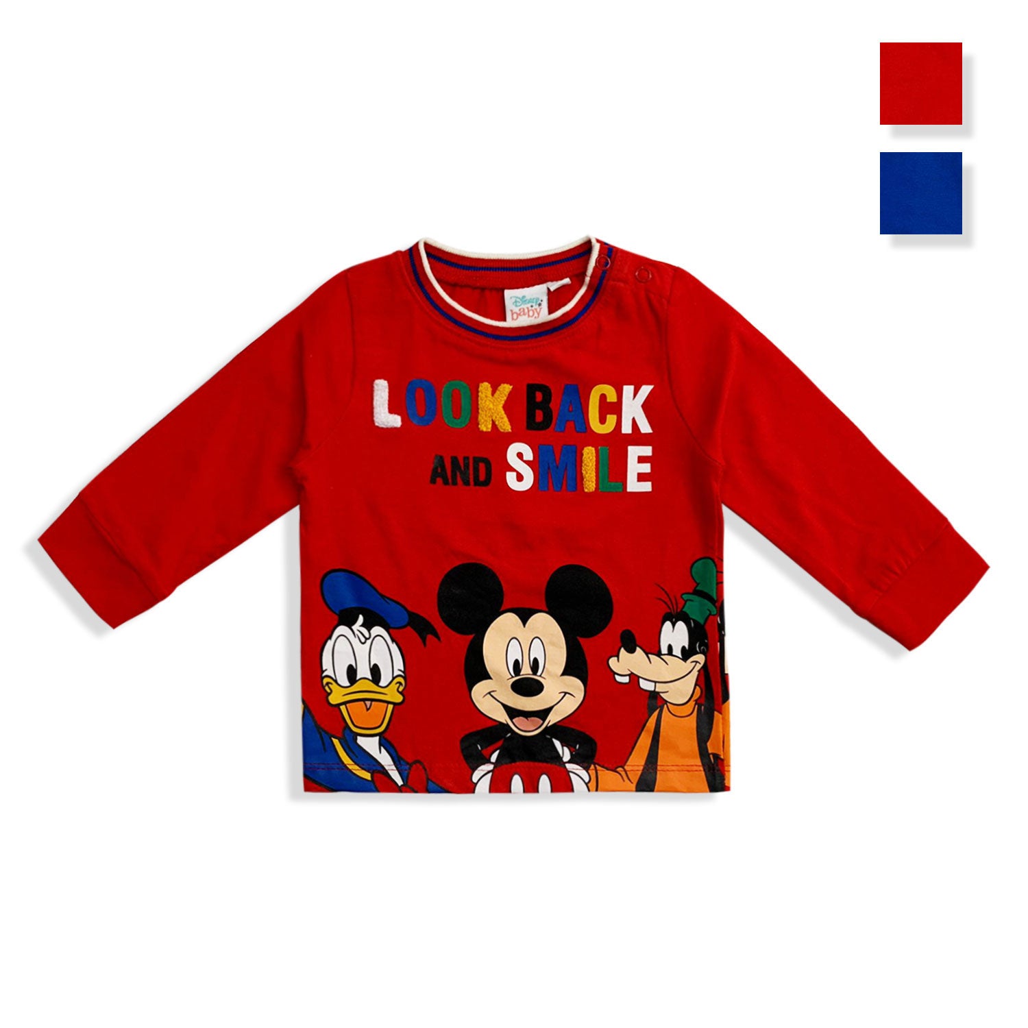 Maglia neonato Disney Mickey Mouse e friends in cotone bimbo maniche lunghe 5534