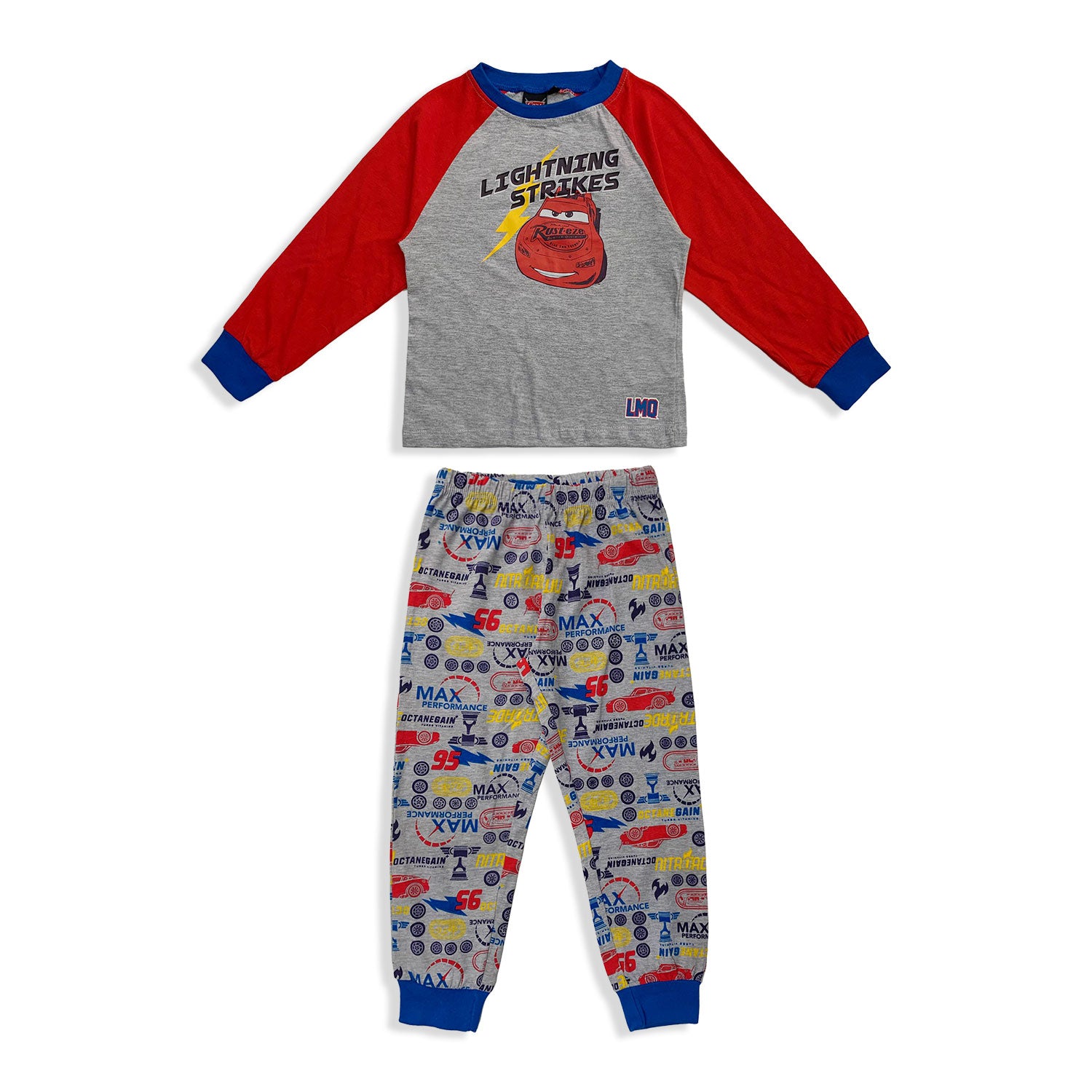 Pigiama Disney Cars Saetta lungo ufficiale maniche lunghe in cotone bambino 5536
