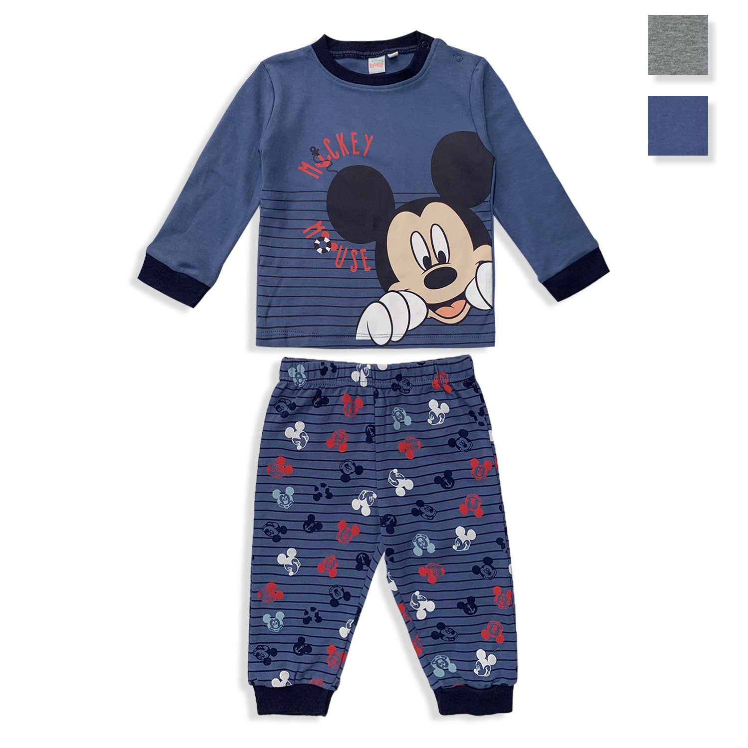 Pigiama bimbo Disney Mickey Mouse cotone maniche lunghe neonato bambino 5537