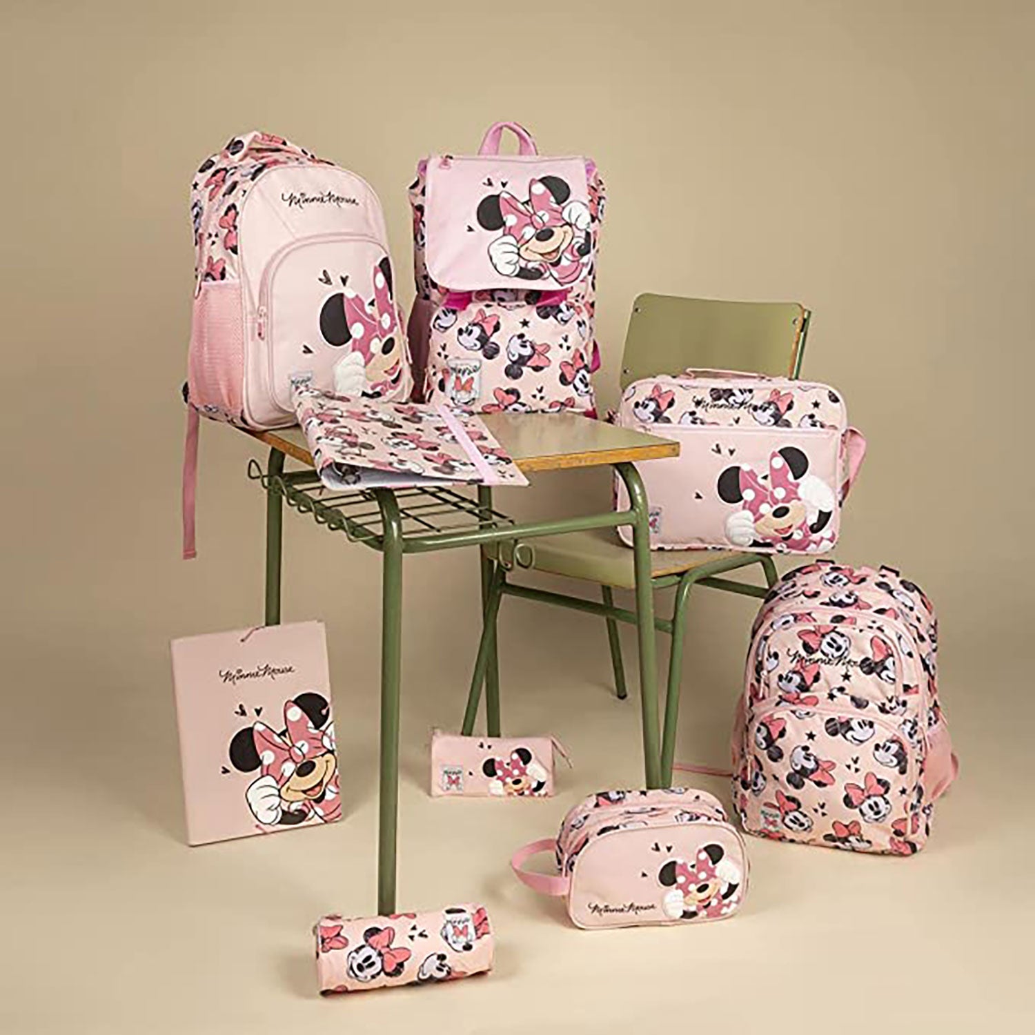 Zaino e astuccio Disney Minnie Mouse zainetto con bretelle bambina scuola 5545