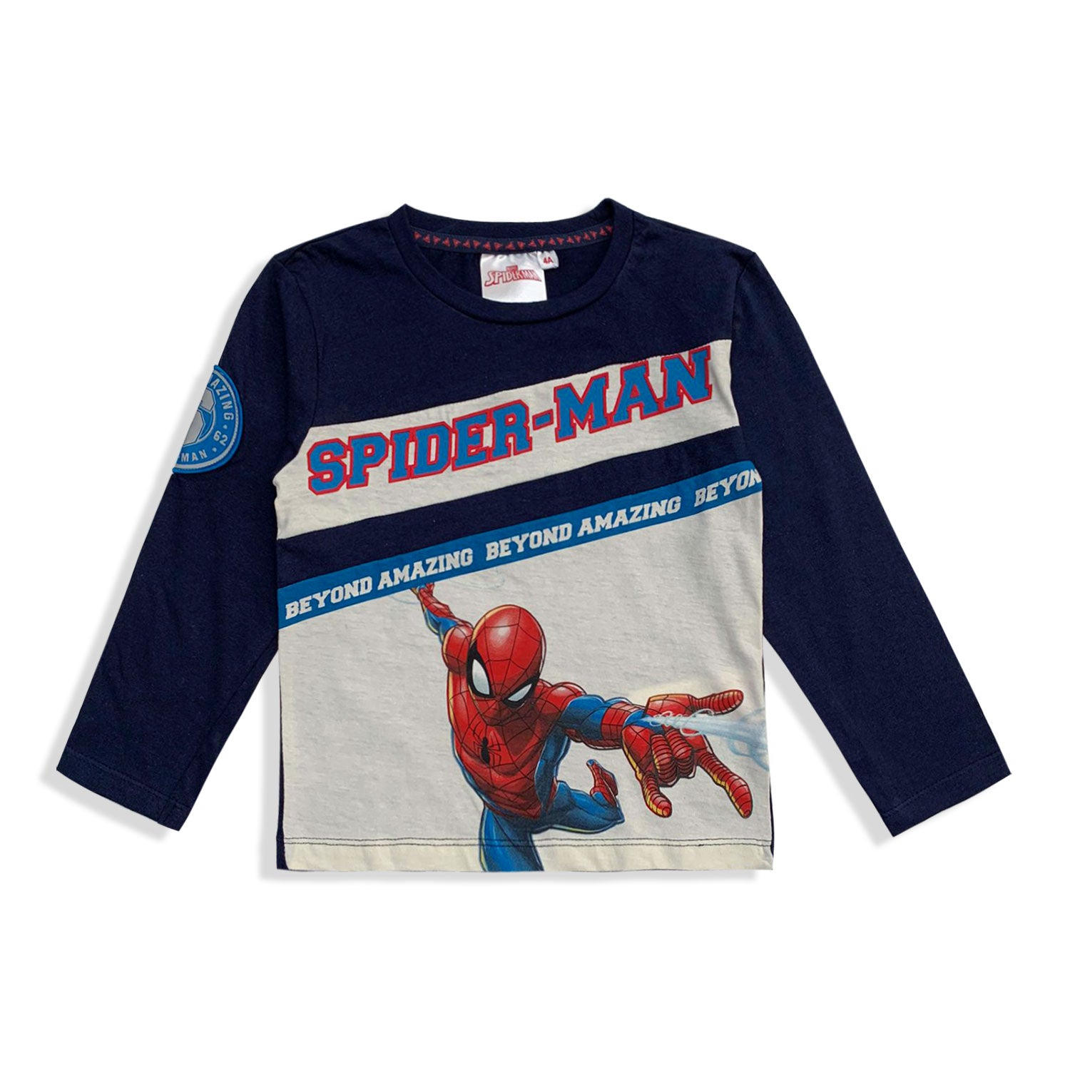 Maglietta Marvel Spiderman maniche lunghe bambino ufficiale in cotone 5559