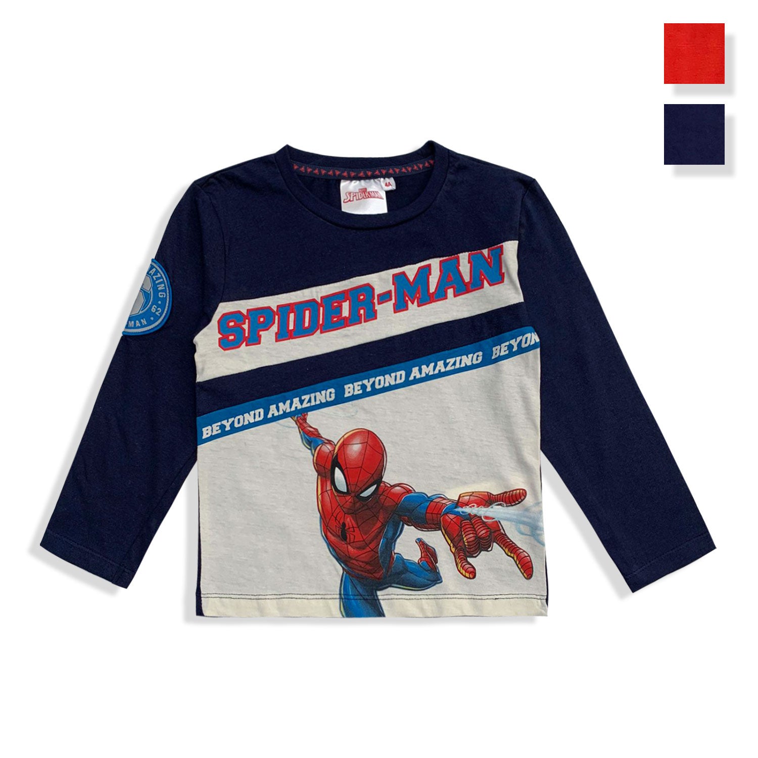 Maglietta Marvel Spiderman maniche lunghe bambino ufficiale in cotone 5559